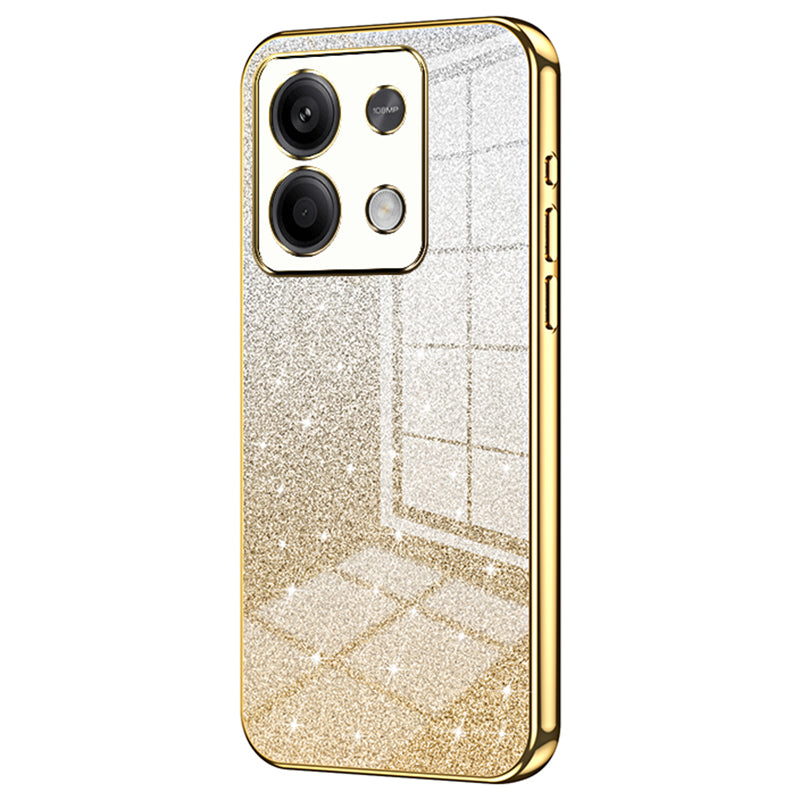 For Xiaomi Redmi Note 13 5G Glitter Design TPU Cover Precise Cutout Cell Phone Case - Gold