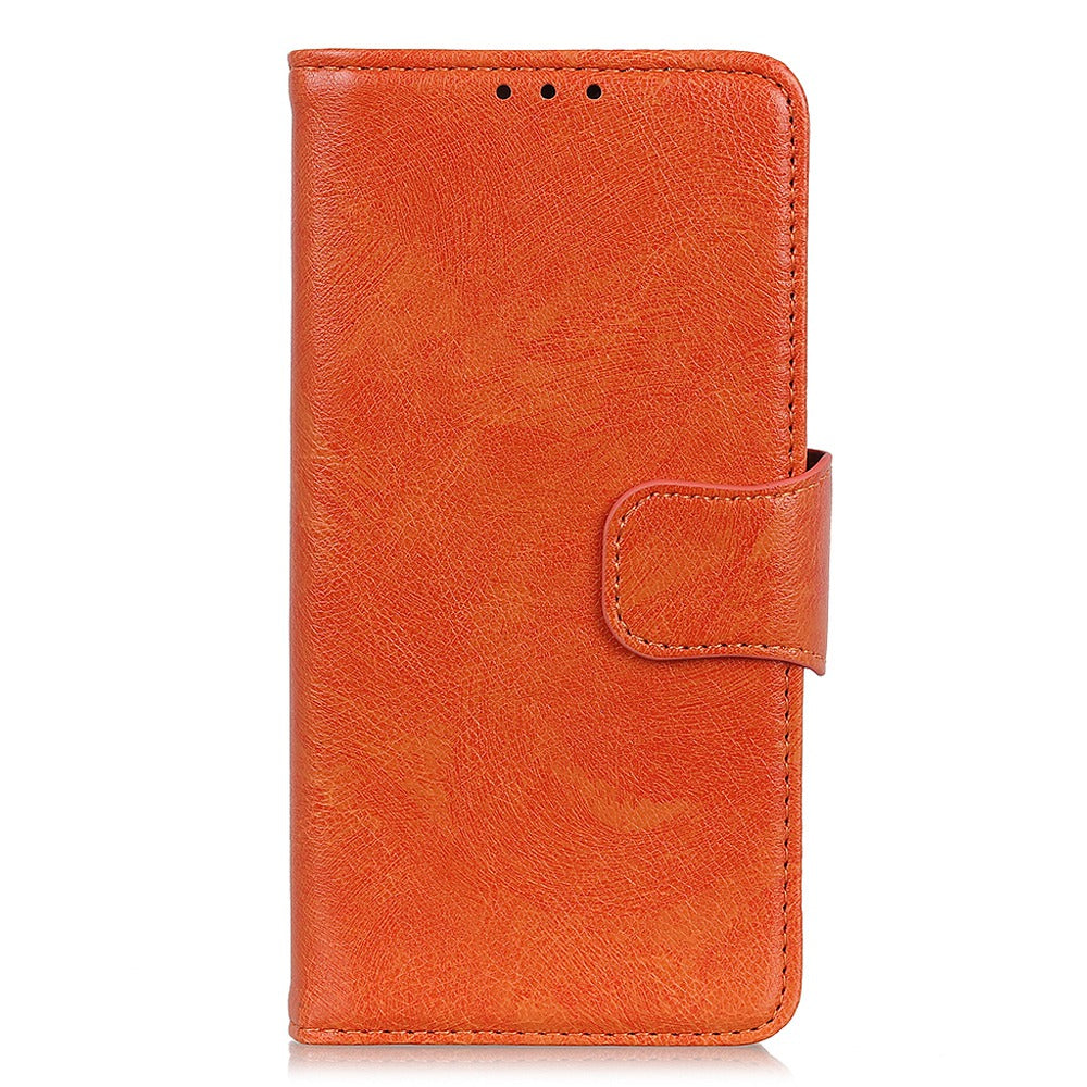 For Xiaomi Redmi Note 13 Pro 5G / Poco X6 5G Cell Phone Case Nappa Texture Split Leather Cover - Orange