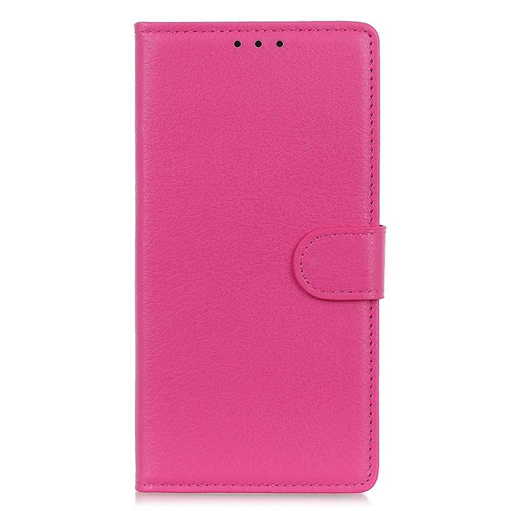 For Xiaomi Redmi Note 13 Pro 5G / Poco X6 5G Cell Phone Case Litchi Texture Flip Stand Leather Cover - Rose