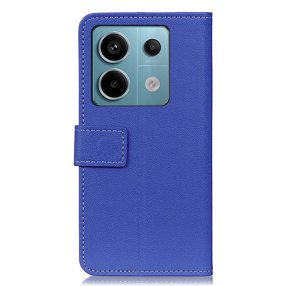 For Xiaomi Redmi Note 13 Pro 5G / Poco X6 5G Cell Phone Cases PU Leather Wallet Cover - Blue