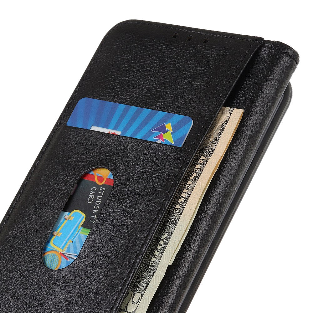 For Xiaomi Redmi Note 13 Pro 5G / Poco X6 5G Case Litchi Texture Split Leather Cell Phone Cover - Black