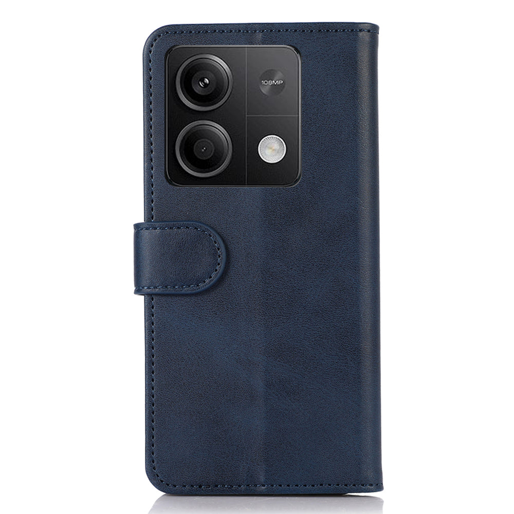 For Xiaomi Redmi Note 13 5G / 13 5G (China) Case Cowhide Texture Shockproof Phone Cover Wallet - Blue