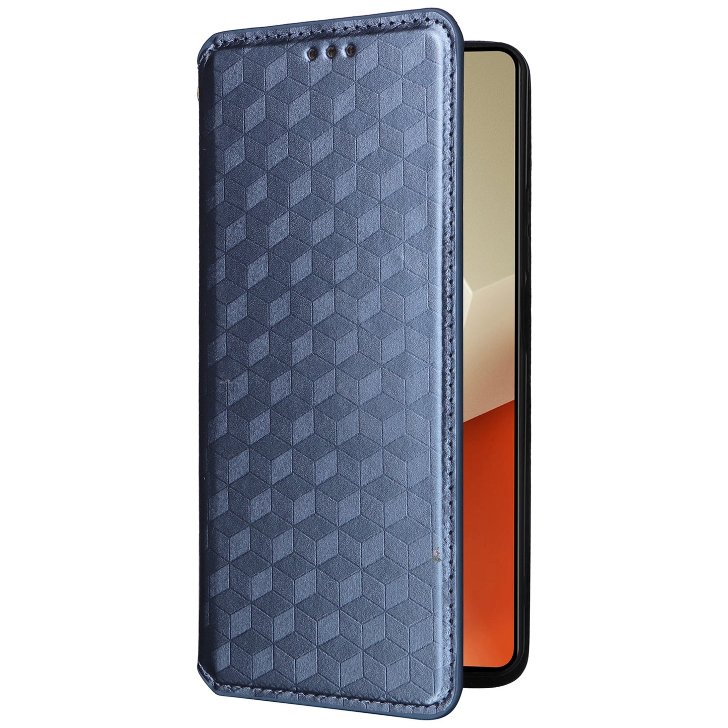 For Xiaomi Redmi Note 13 Pro 5G / Poco X6 5G Cell Phone Case Imprinted Magnetic Closing Cover with Wallet - Blue