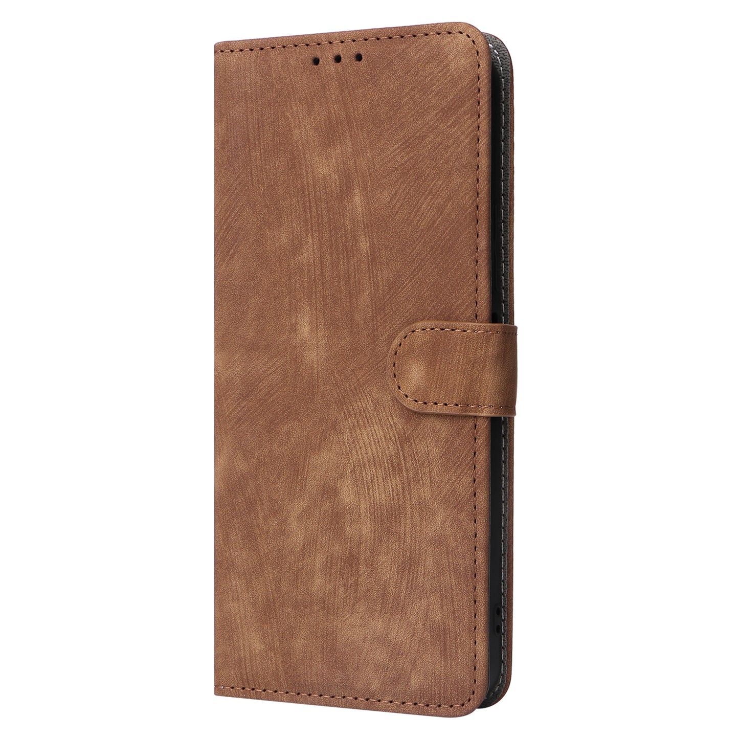 For Xiaomi Redmi Note 13 5G Cell Phone Case RFID Blocking Protective Cover with Strap - Brown