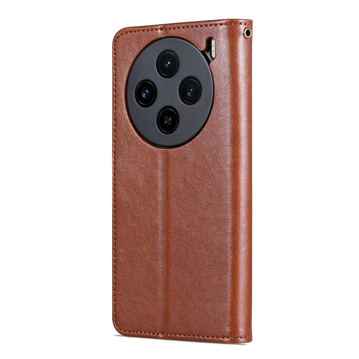 AZNS For vivo X100 5G Case PU Leather Phone Cover with Wallet Stand - Brown
