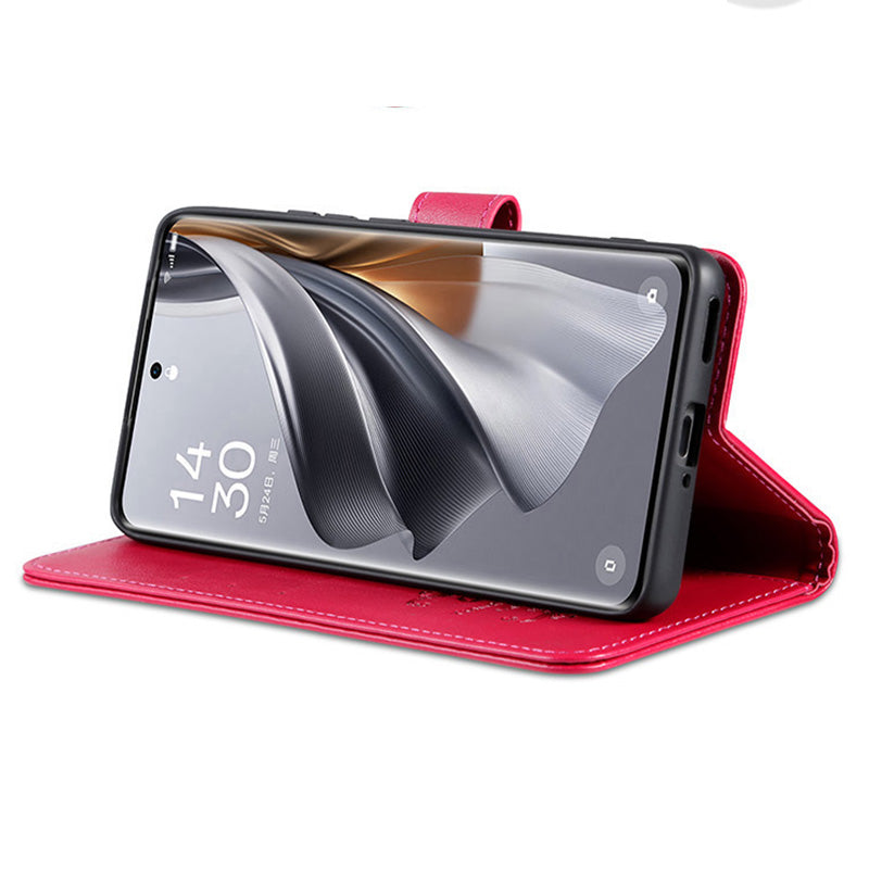 AZNS For vivo X100 5G Case PU Leather Phone Cover with Wallet Stand - Red