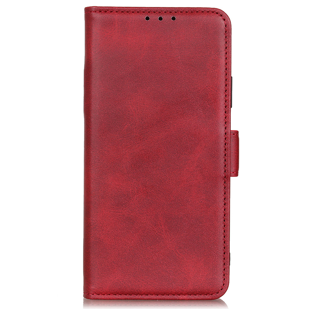 For Xiaomi Redmi Note 13 5G / 13 5G (China) Leather Case Magnetic Clasp Wallet Phone Cover - Red