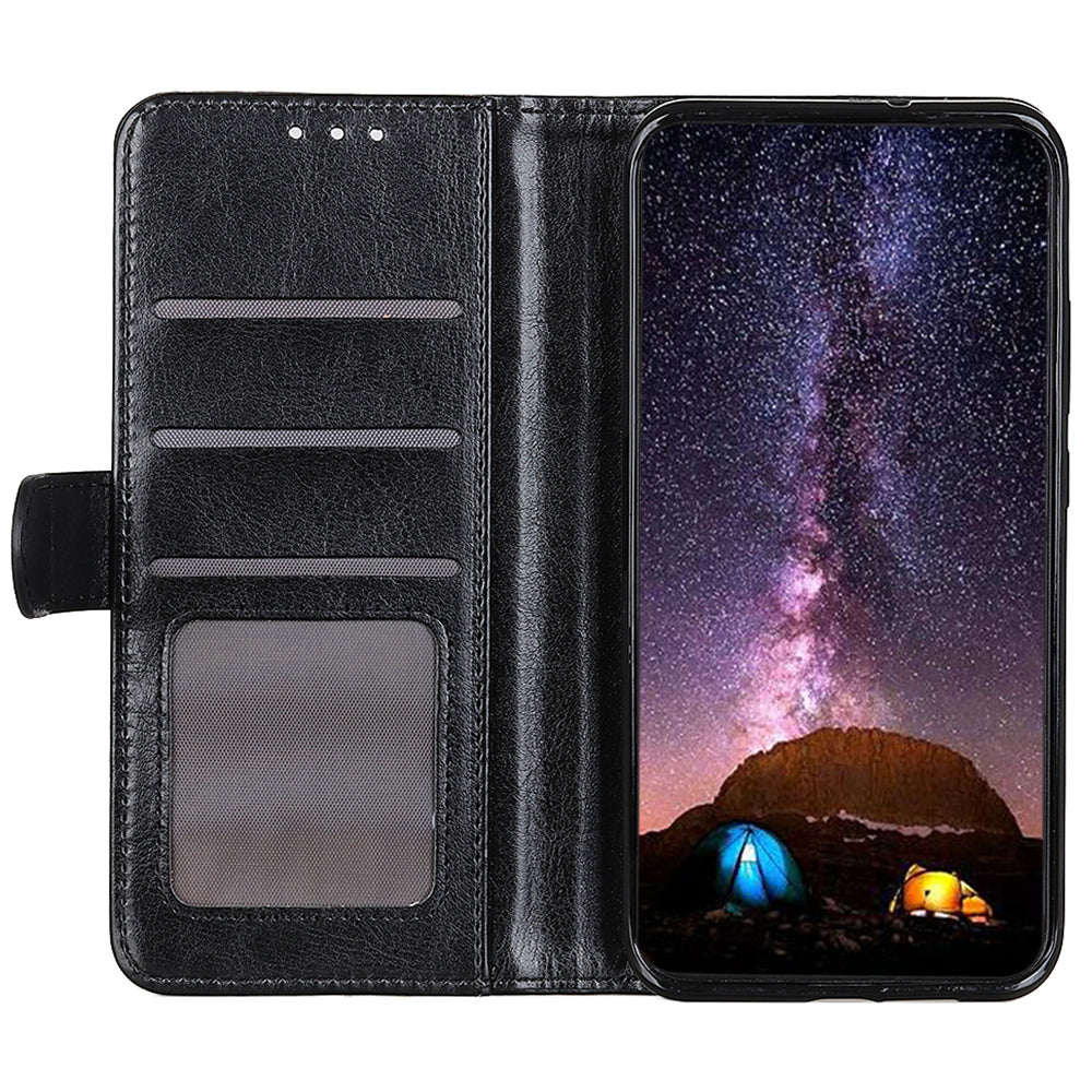 For Xiaomi Redmi Note 13 5G / 13 5G (China) Case Phone Leather Cover with Stand Wallet - Black