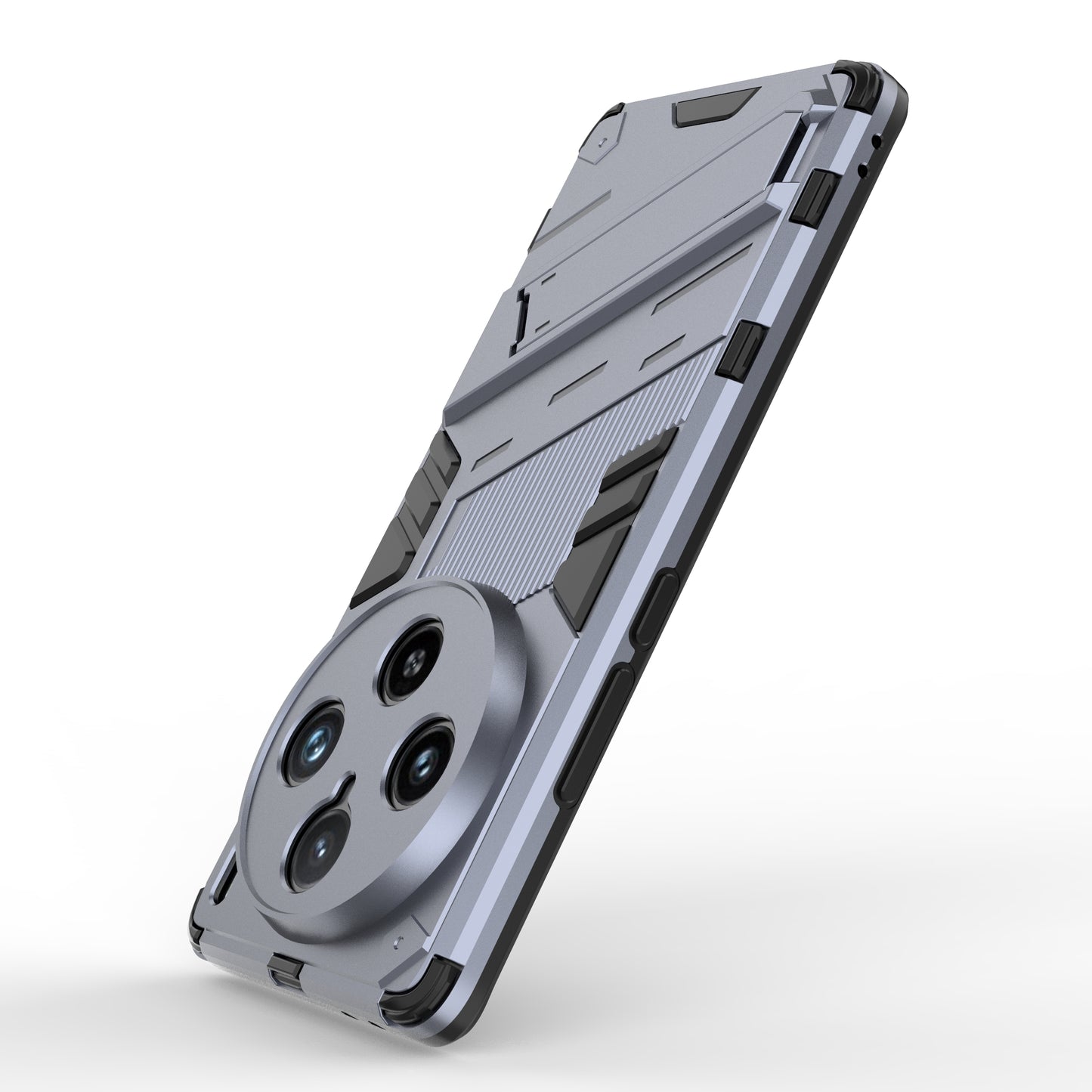 For vivo X100 Pro 5G Kickstand Phone Case Dual Layer Shock-Absorption Cover - Dark Blue