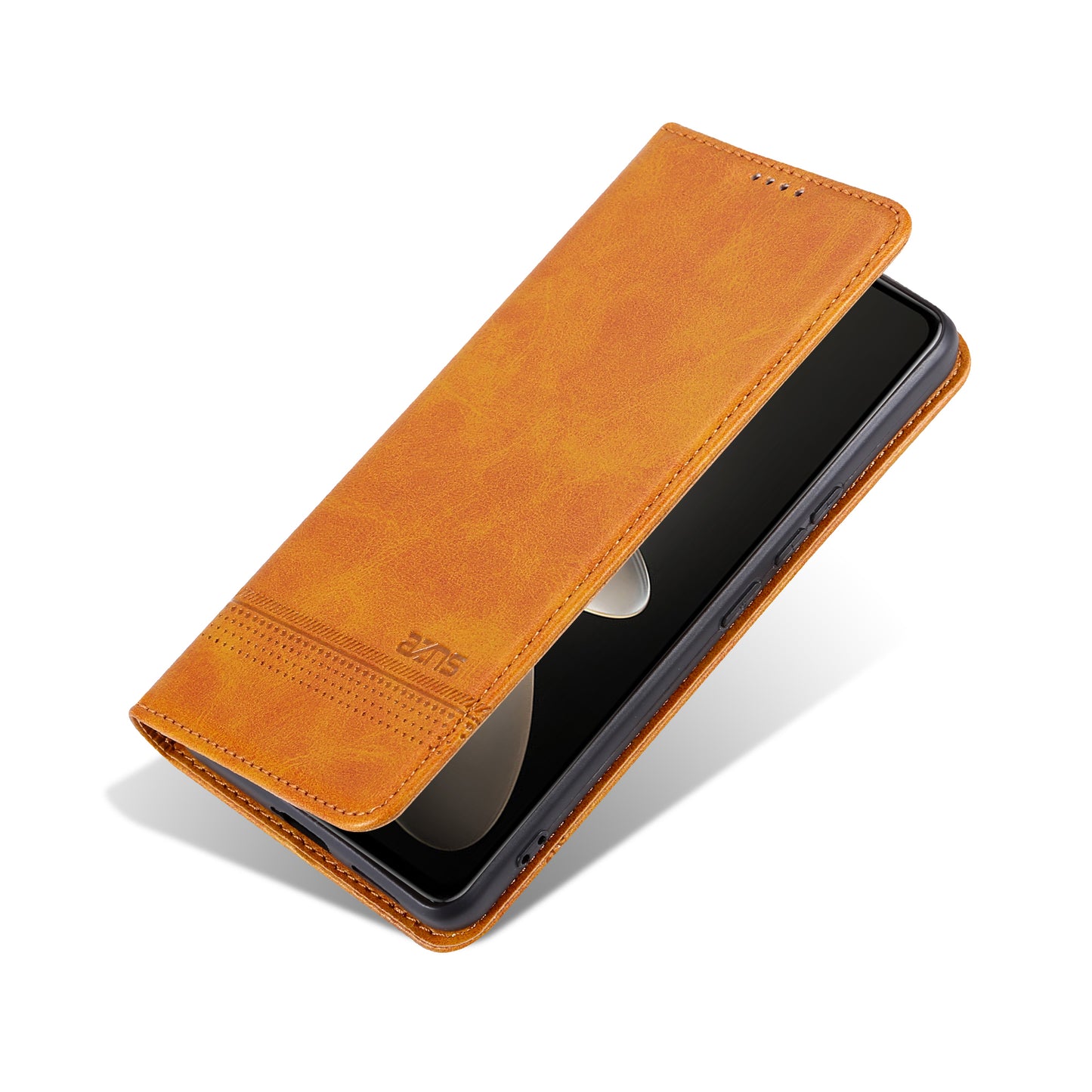 AZNS For vivo X100 5G Phone Case Flip Stand PU Leather Protective Cover - Brown