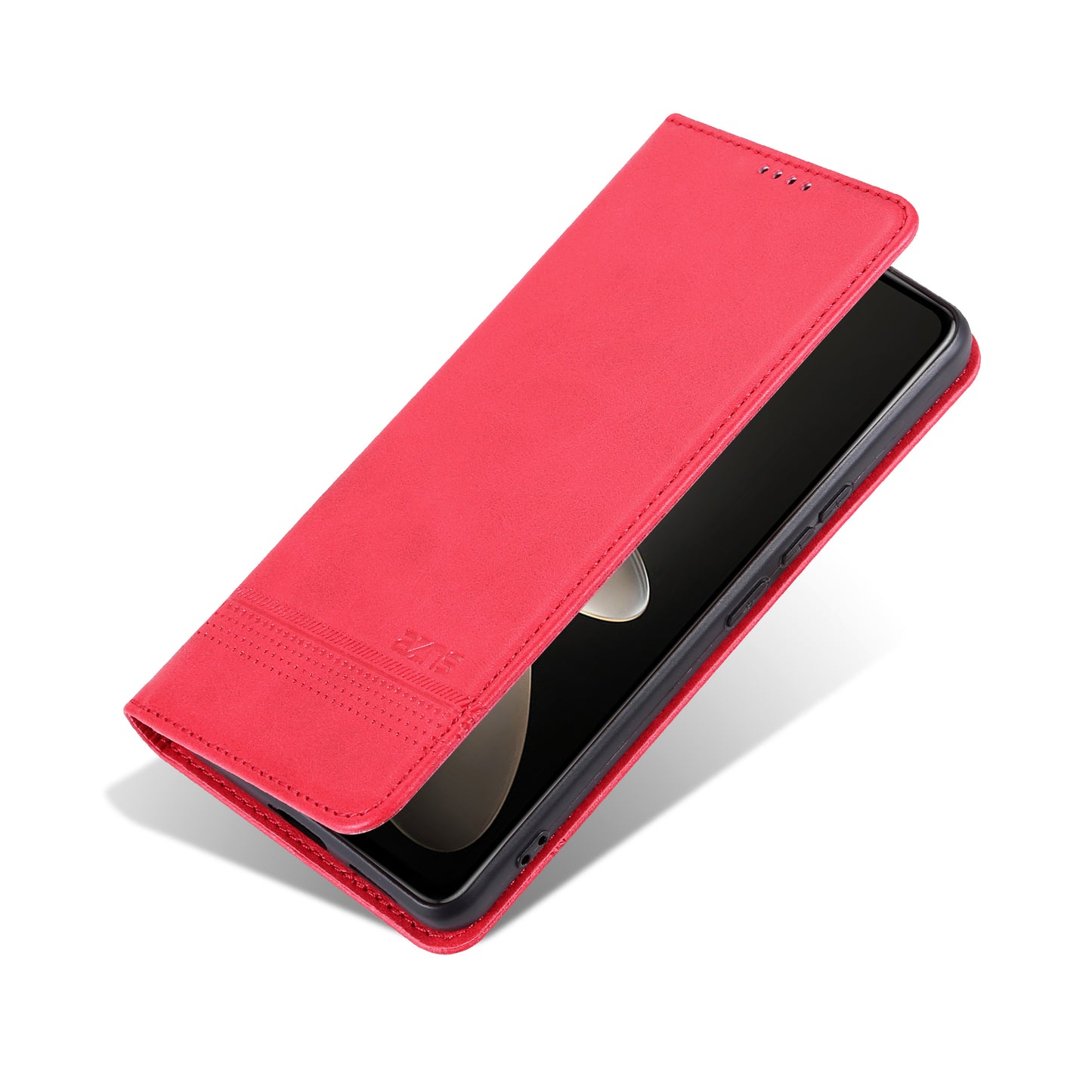 AZNS For vivo X100 5G Phone Case Flip Stand PU Leather Protective Cover - Red
