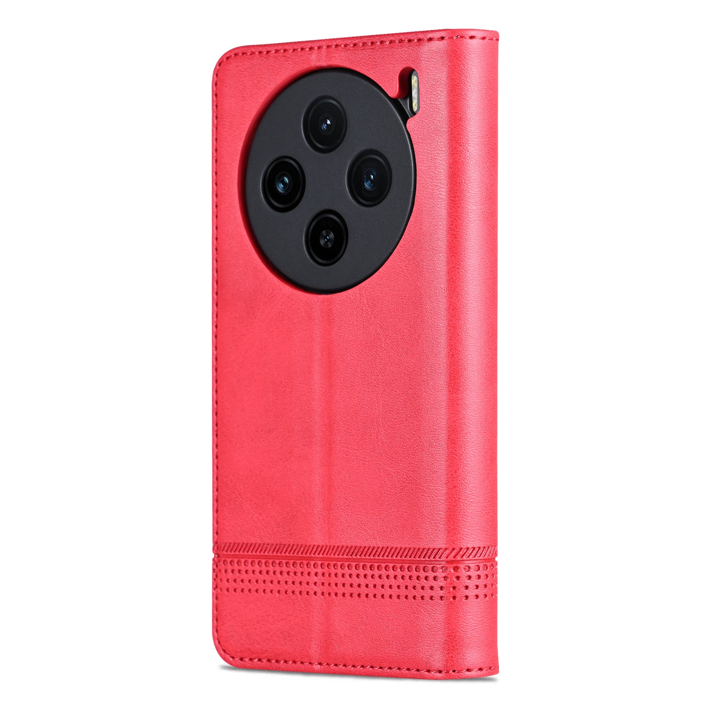 AZNS For vivo X100 5G Phone Case Flip Stand PU Leather Protective Cover - Red