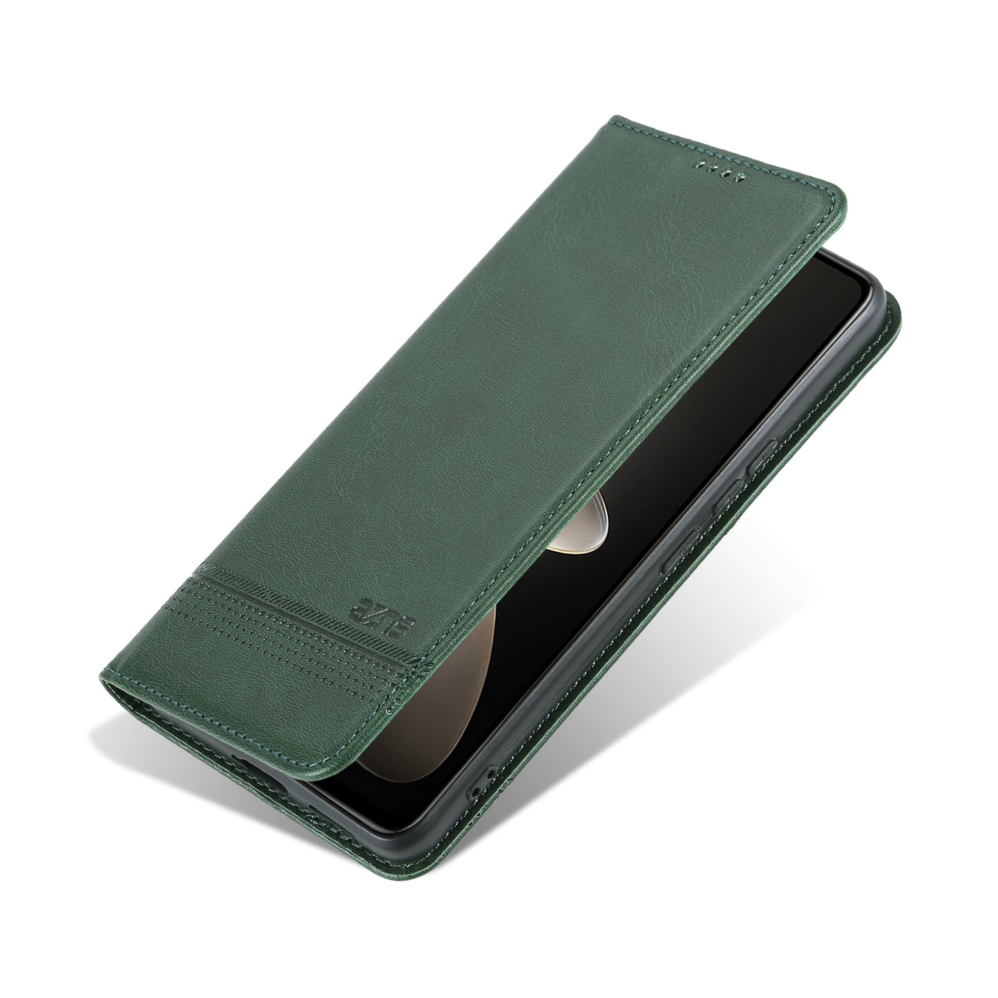 AZNS For vivo X100 5G Phone Case Flip Stand PU Leather Protective Cover - Green