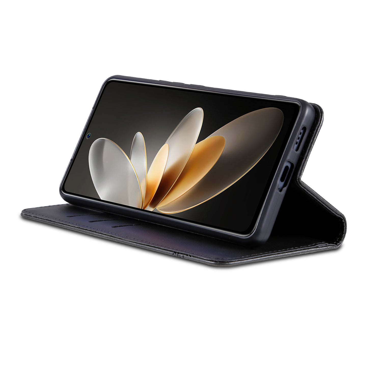 AZNS For vivo X100 5G Phone Case Flip Stand PU Leather Protective Cover - Black