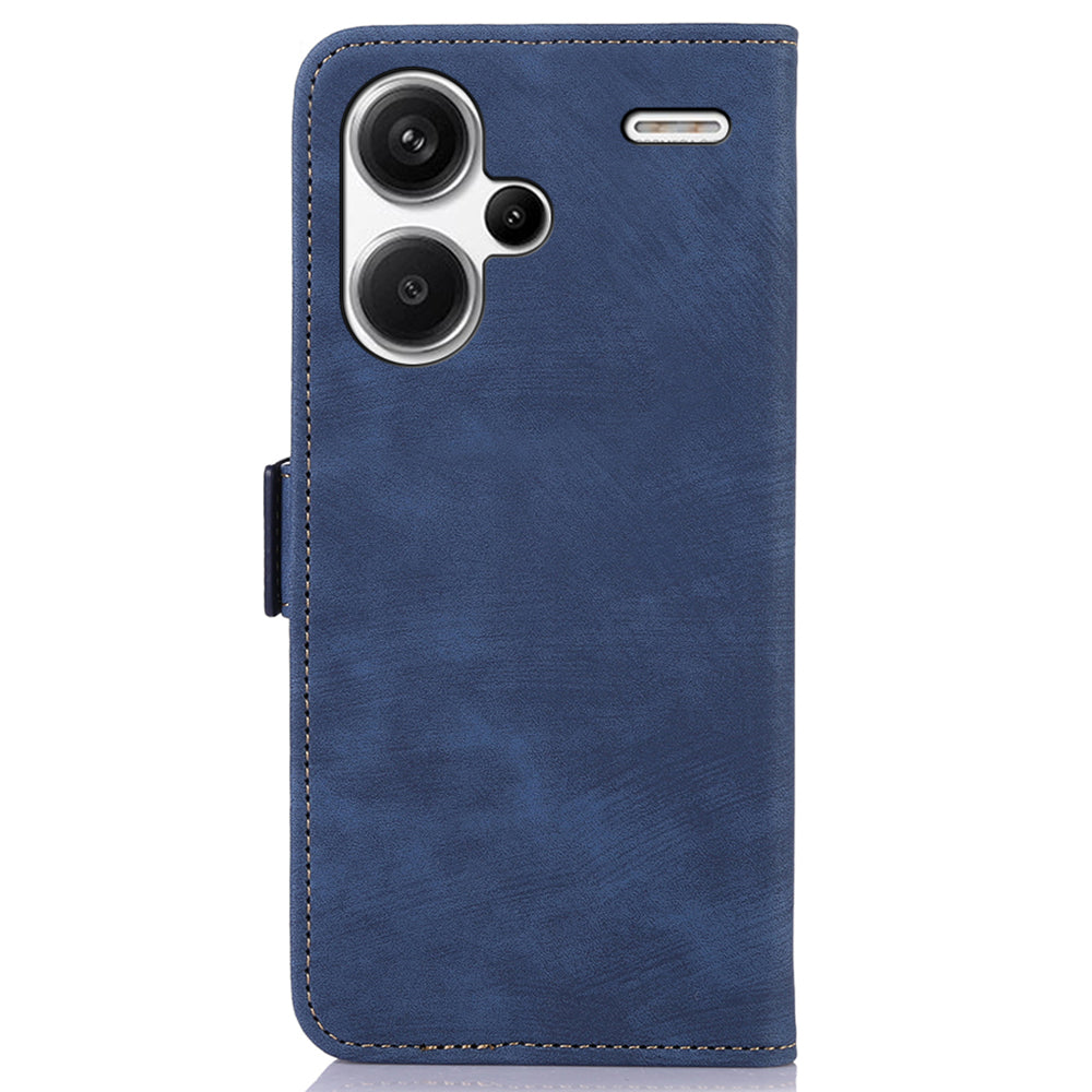 ABEEL For Xiaomi Redmi Note 13 Pro+ 5G Cell Phone Case PU Leather Wallet Vintage Flip Cover - Blue