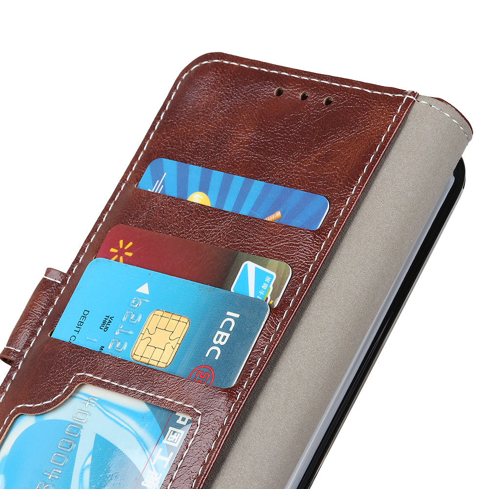 For Xiaomi Redmi Note 13 Pro 5G / Poco X6 5G Cell Phone Case Folio Flip Crazy Horse Texture Leather Cover - Brown