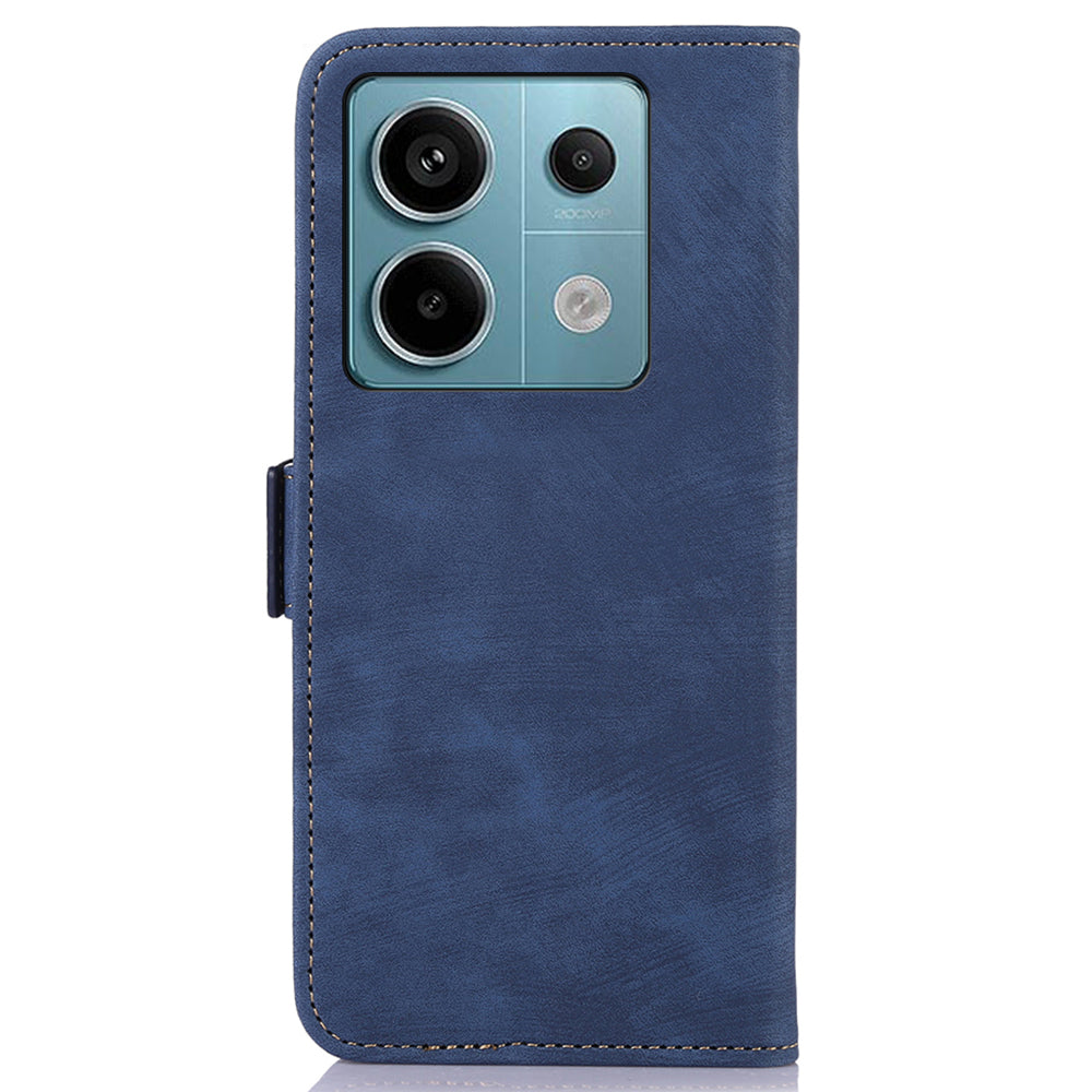 ABEEL For Xiaomi Redmi Note 13 Pro 5G / Poco X6 5G Cell Phone Cases Vintage PU Leather Flip Stand Cover - Blue
