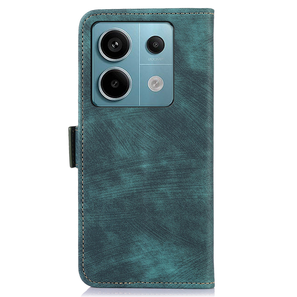 ABEEL For Xiaomi Redmi Note 13 Pro 5G / Poco X6 5G Cell Phone Cases Vintage PU Leather Flip Stand Cover - Green