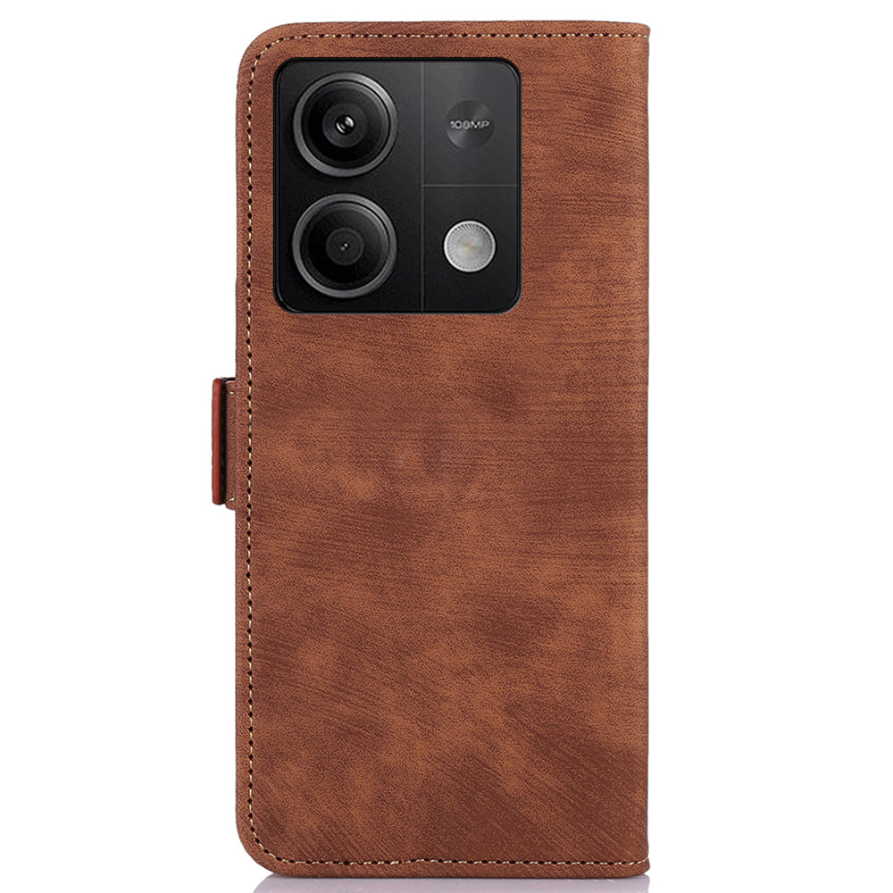 ABEEL For Xiaomi Redmi Note 13 5G Case Retro PU Leather Wallet Flip Phone Protector - Brown