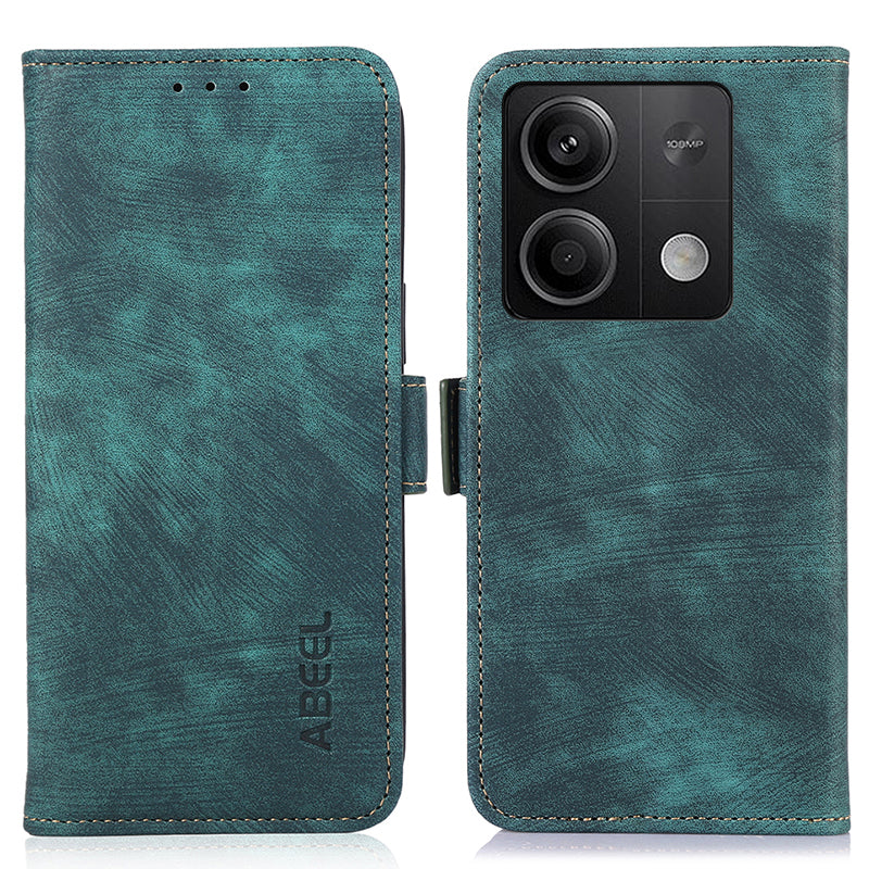 ABEEL For Xiaomi Redmi Note 13 5G Case Retro PU Leather Wallet Flip Phone Protector - Green