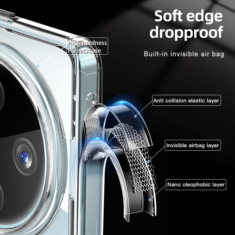 For vivo X100 5G Cell Phone Case TPU + PC Reinforced Corner Back Shell - Transparent