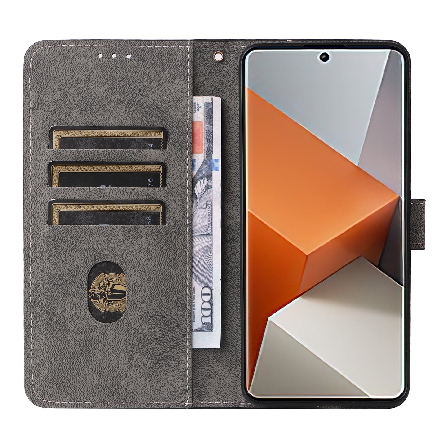 For Xiaomi Redmi Note 13 Pro+ 5G Wallet Phone Case RFID Blocking PU Leather Flip Phone Cover with Strap - Brown