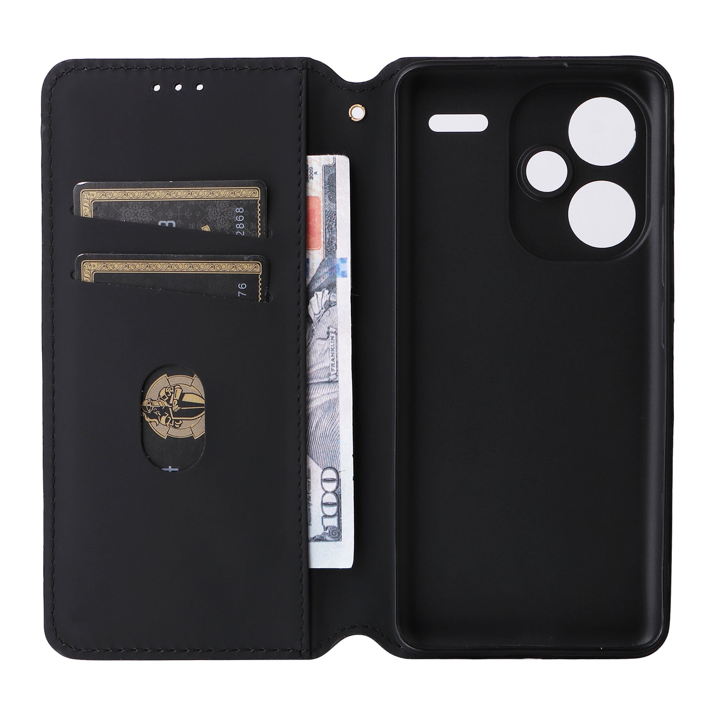 For Xiaomi Redmi Note 13 Pro+ 5G Case Rhombus Imprinted PU Leather Cover with Wallet - Blue