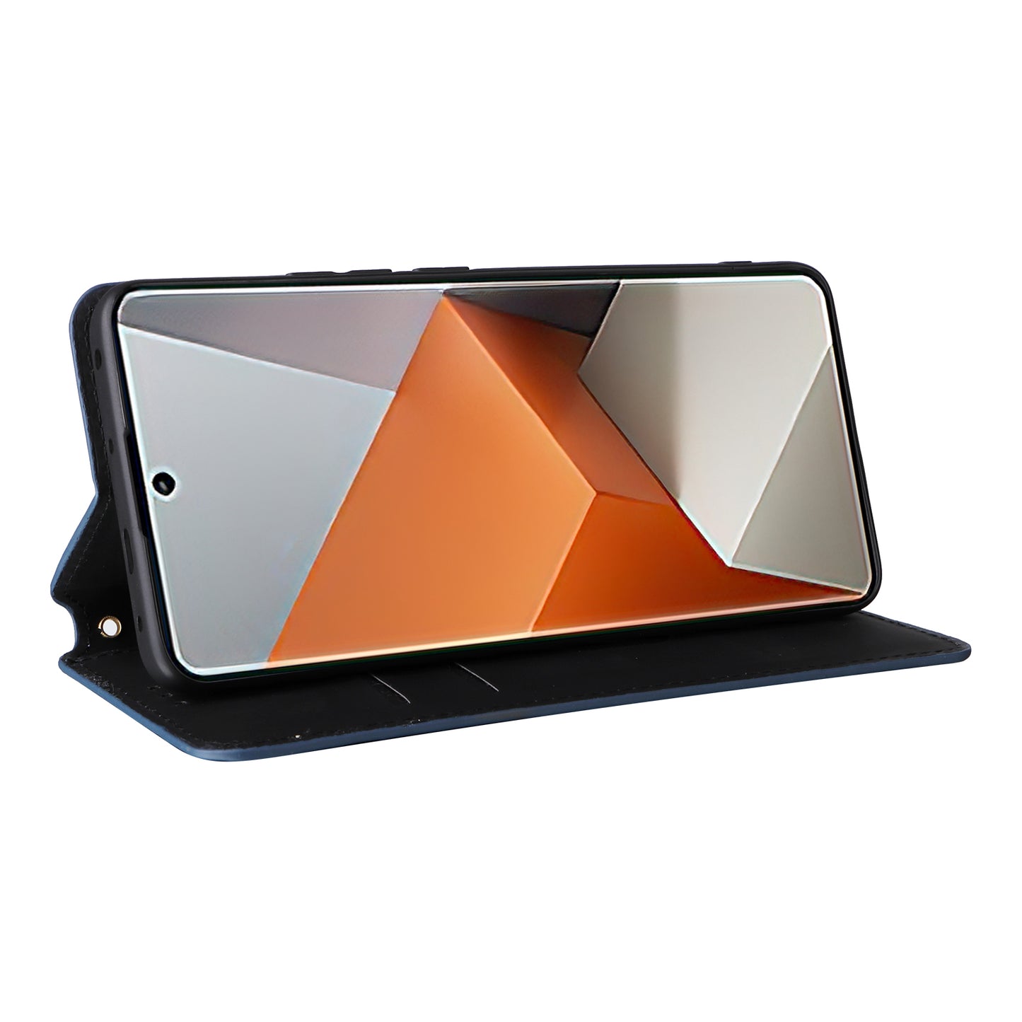 For Xiaomi Redmi Note 13 Pro+ 5G Case Rhombus Imprinted PU Leather Cover with Wallet - Blue