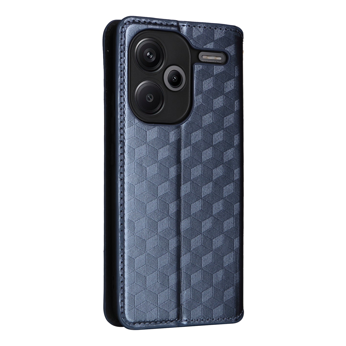 For Xiaomi Redmi Note 13 Pro+ 5G Case Rhombus Imprinted PU Leather Cover with Wallet - Blue