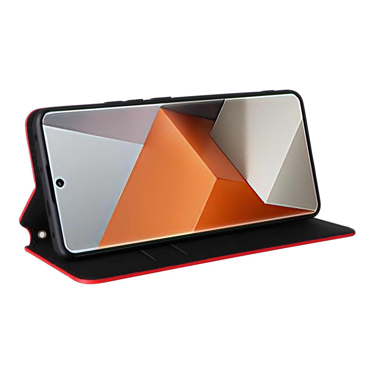 For Xiaomi Redmi Note 13 Pro+ 5G Case Rhombus Imprinted PU Leather Cover with Wallet - Red