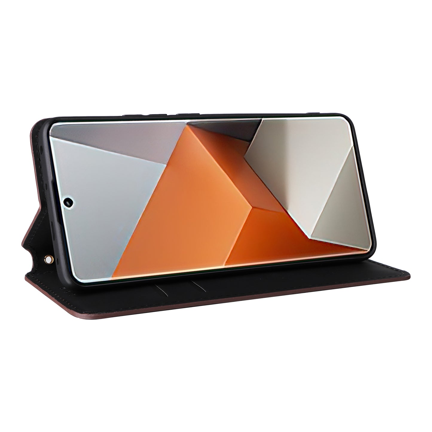 For Xiaomi Redmi Note 13 Pro+ 5G Case Rhombus Imprinted PU Leather Cover with Wallet - Brown