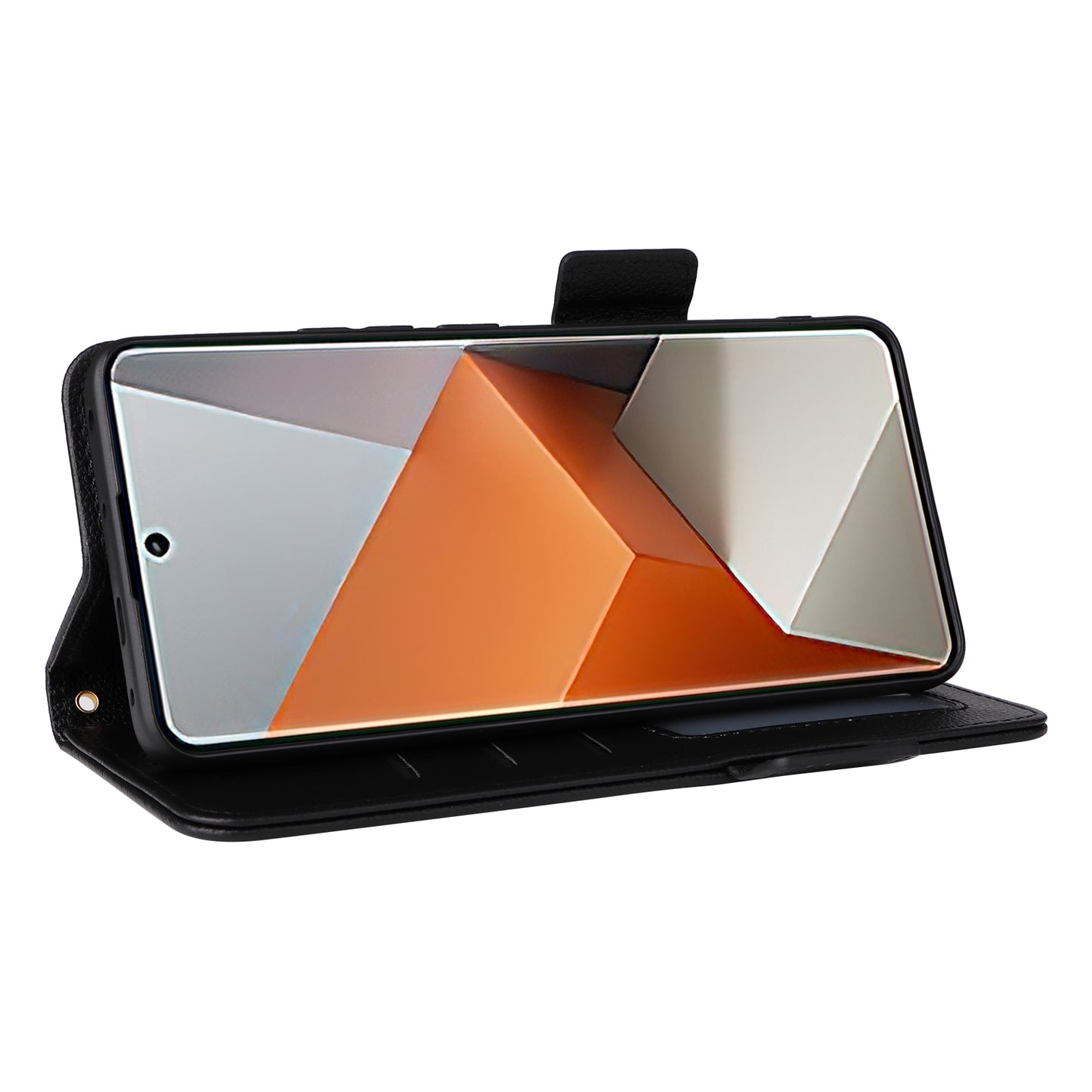 For Xiaomi Redmi Note 13 Pro+ 5G Case Litchi Texture PU Leather Wallet Phone Protector with Strap - Black