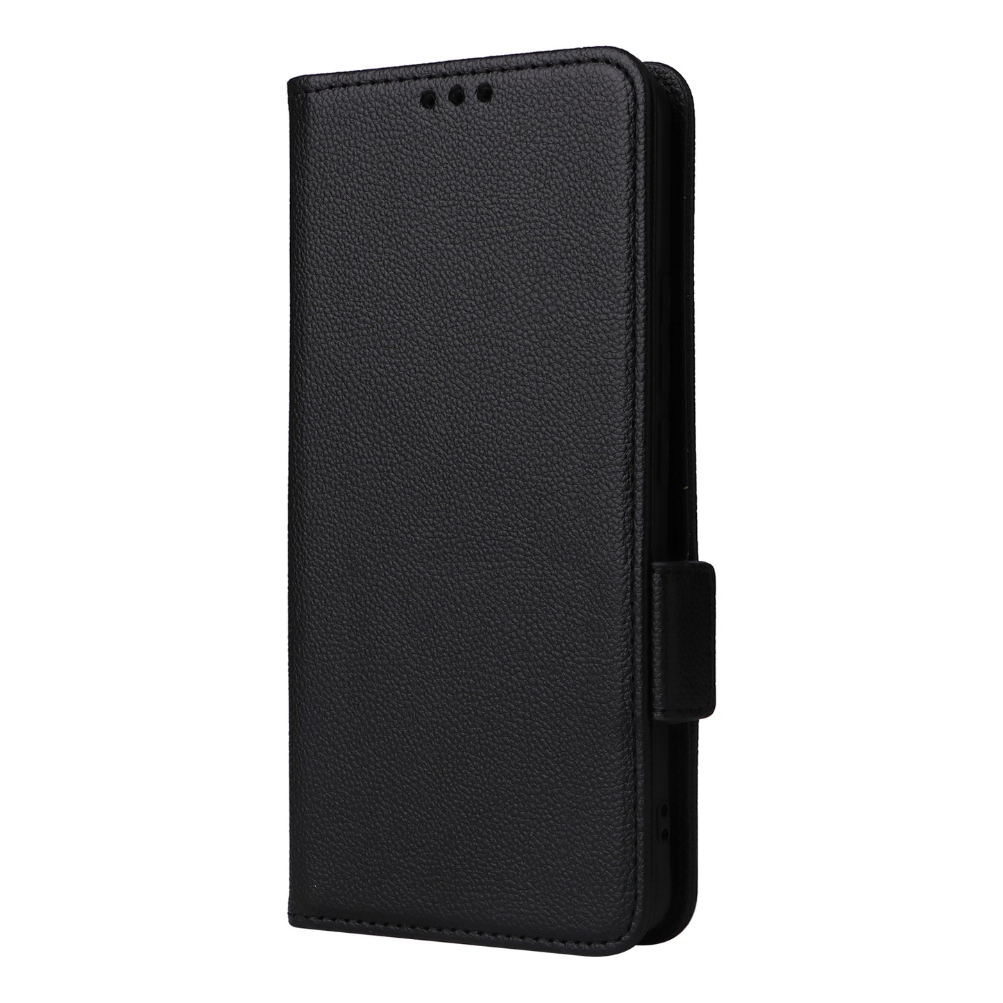 For Xiaomi Redmi Note 13 Pro+ 5G Case Litchi Texture PU Leather Wallet Phone Protector with Strap - Black