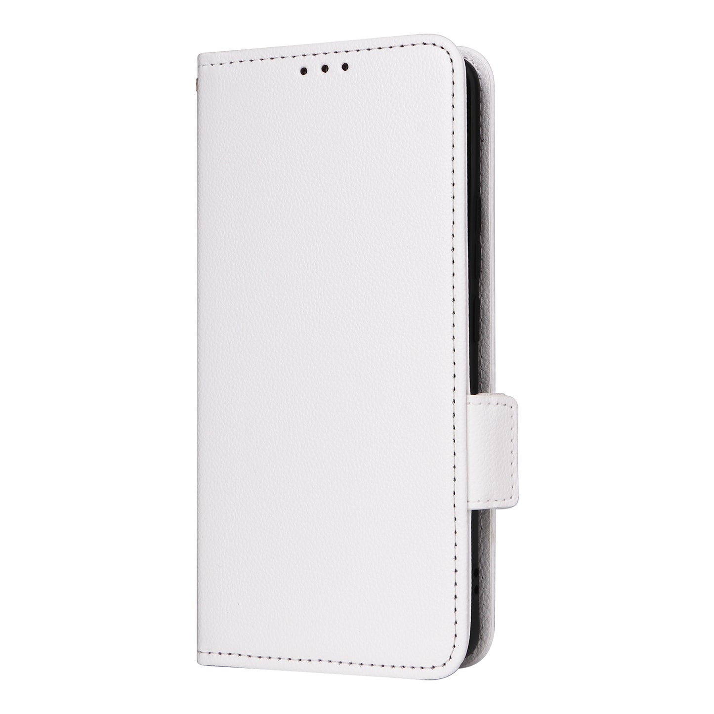 For Xiaomi Redmi Note 13 Pro+ 5G Case Litchi Texture PU Leather Wallet Phone Protector with Strap - White