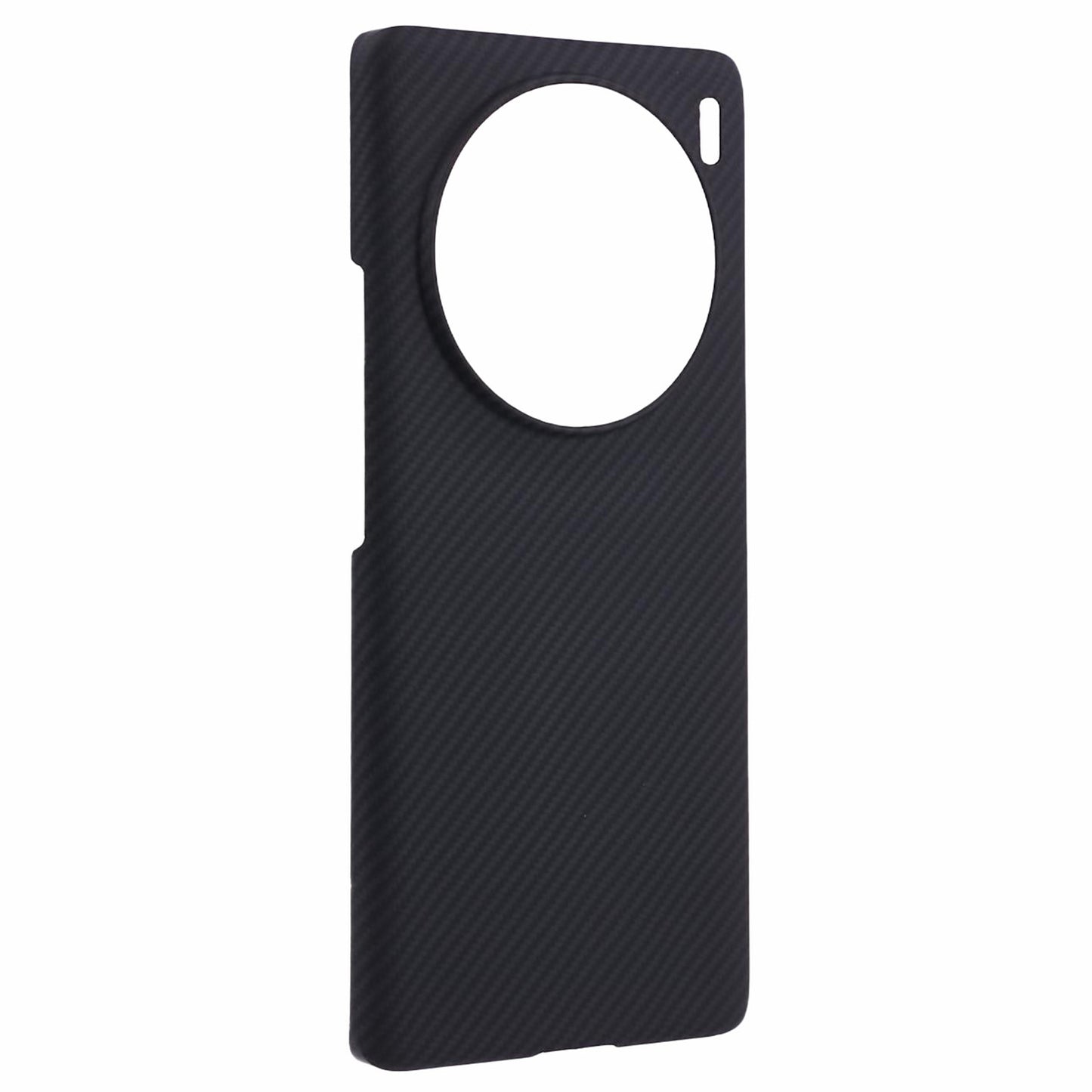 For vivo X100 5G Case 600D Fine Textured Aramid Fiber Cell Phone Protector with Big Lens Cutout - Black