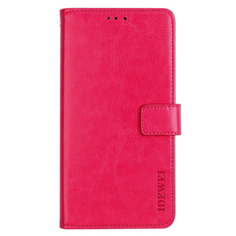 IDEWEI For vivo X100 Pro 5G Phone Case Crazy Horse Pattern Flip Phone Wallet Cover - Rose