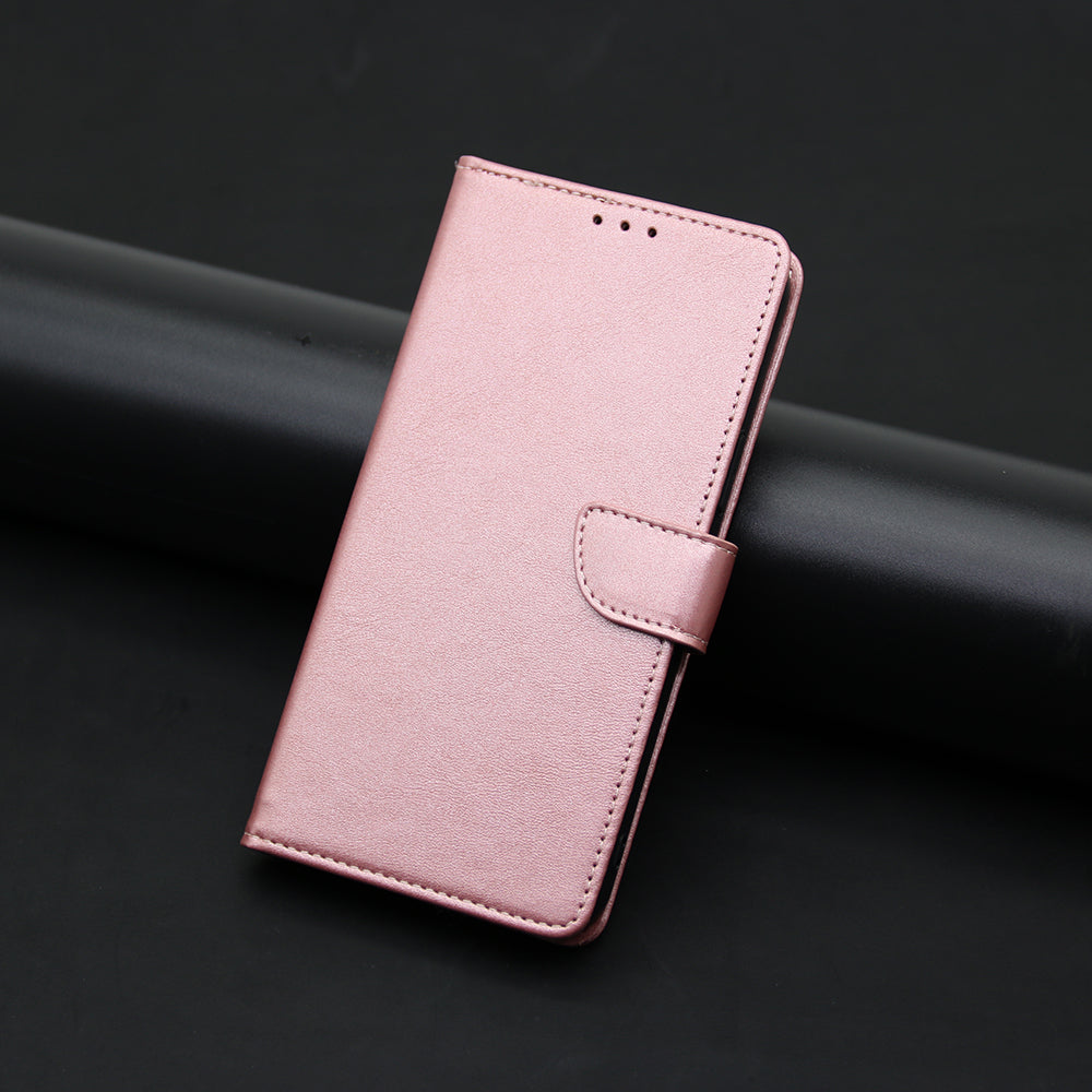 For vivo X100 5G Magnetic Phone Case Wallet Stand Anti-drop PU Leather+TPU Cover - Rose Gold
