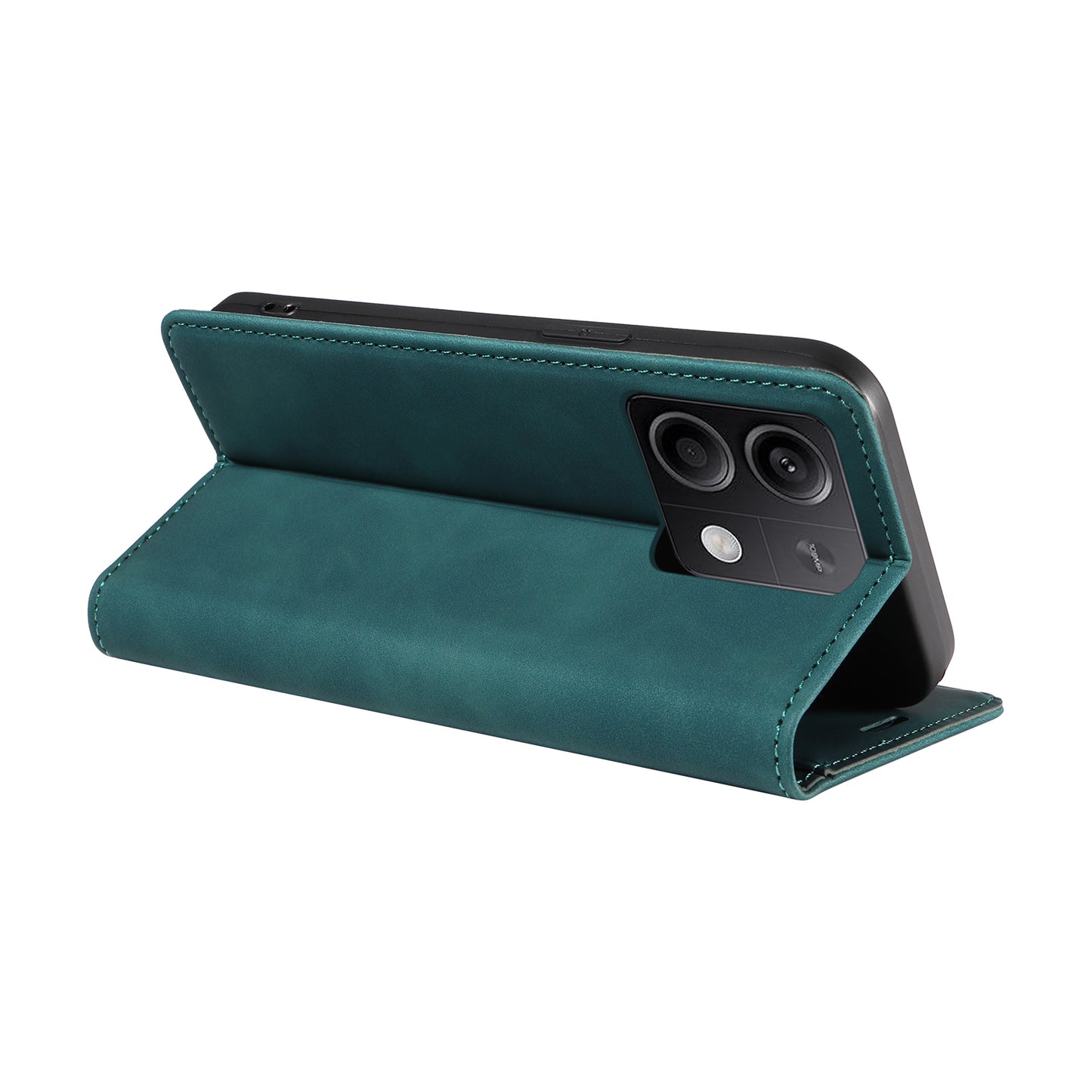 BETOPNICE 003 for Xiaomi Redmi Note 13 5G Leather Case RFID Blocking Stand Wallet - Green