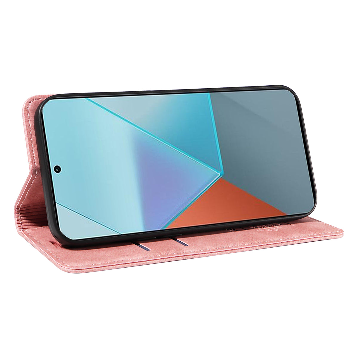 BETOPNICE 003 for Xiaomi Redmi Note 13 Pro 5G Case RFID Blocking Leather Cover with Card Holder - Pink