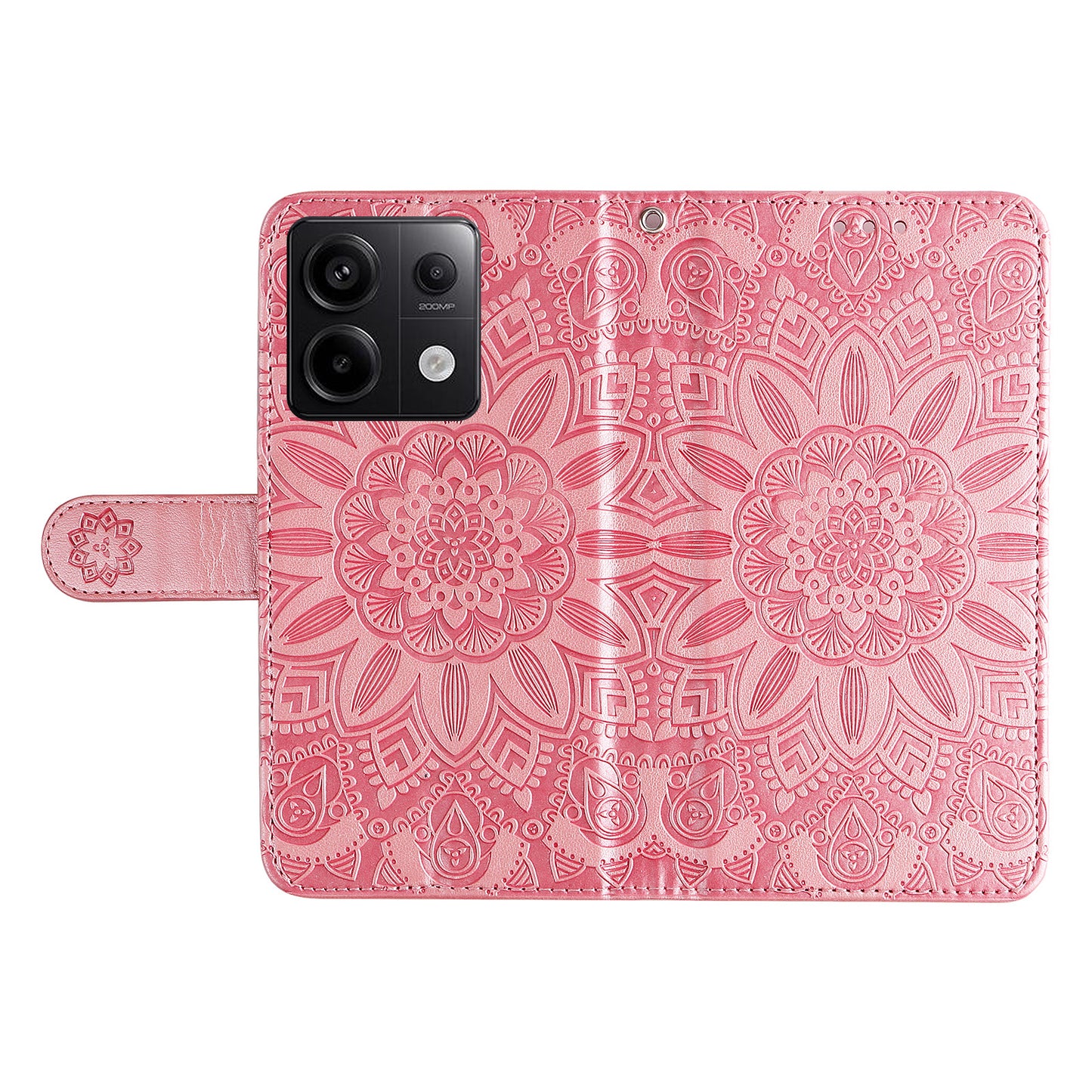For Xiaomi Redmi Note 13 Pro 5G / Poco X6 5G Wallet Case with Strap Leather Phone Cover Stand - Pink