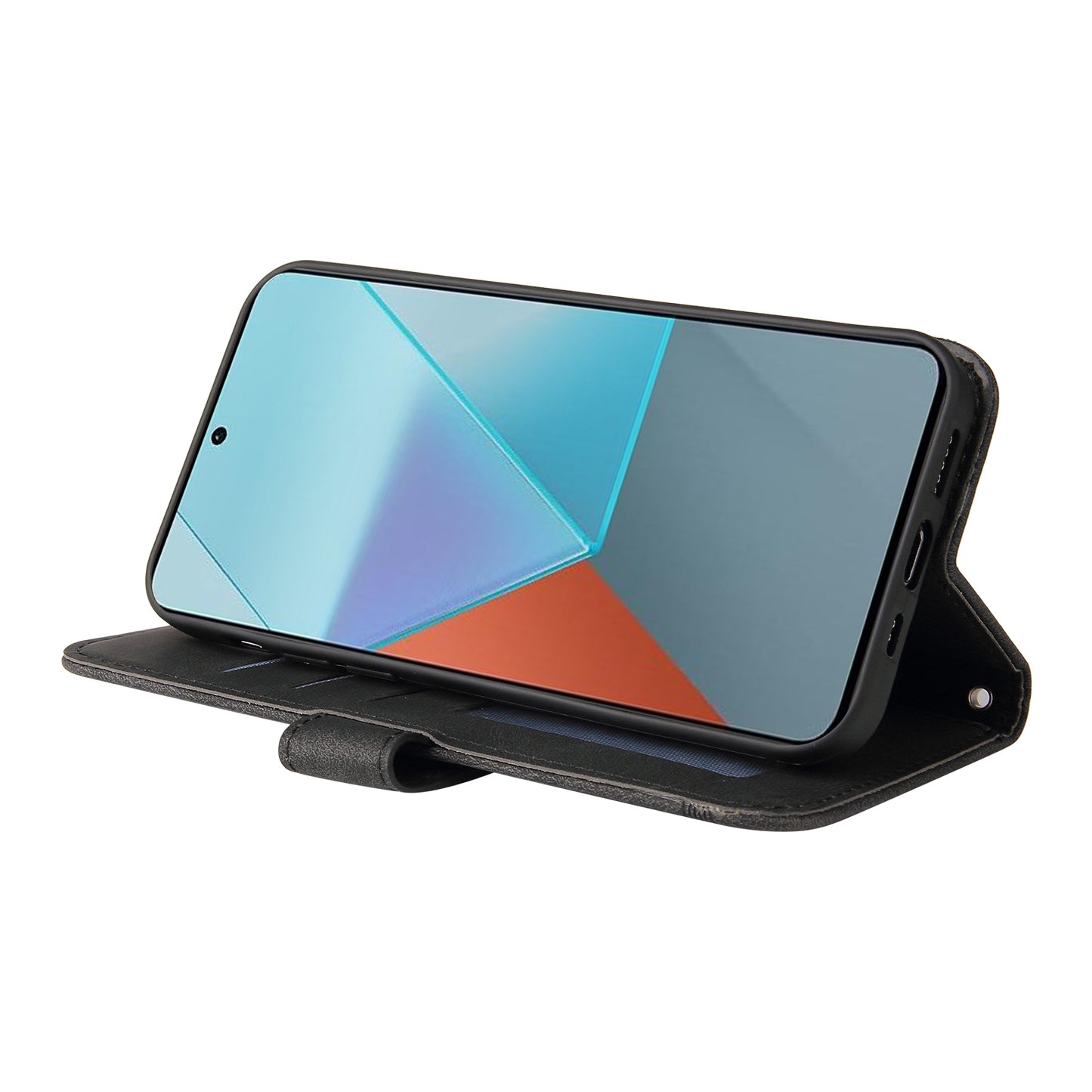 For Xiaomi Redmi Note 13 Pro 5G / Poco X6 5G Leather Case with Strap Phone Wallet Stand Cover - Black