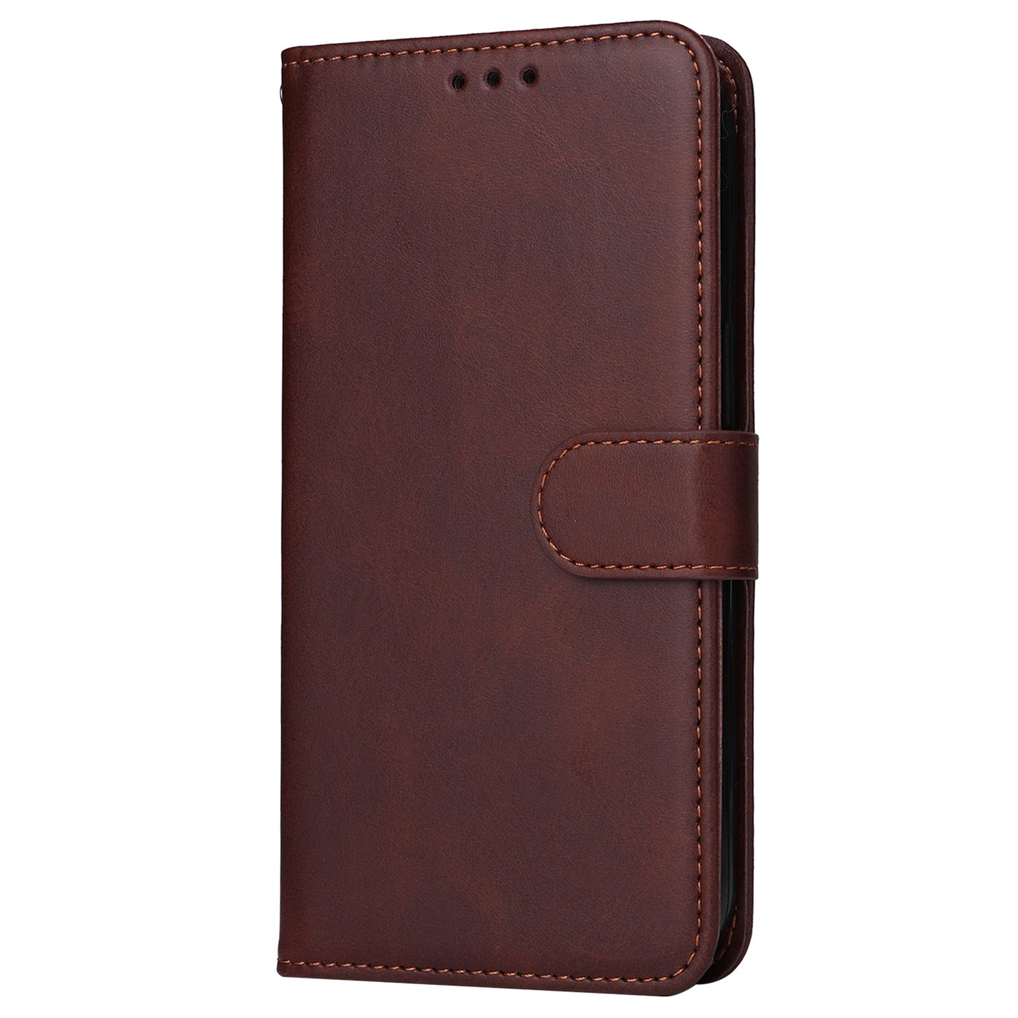 For Xiaomi Redmi Note 13 5G Case Stand Leather Phone Cover Wallet with Strap - Brown