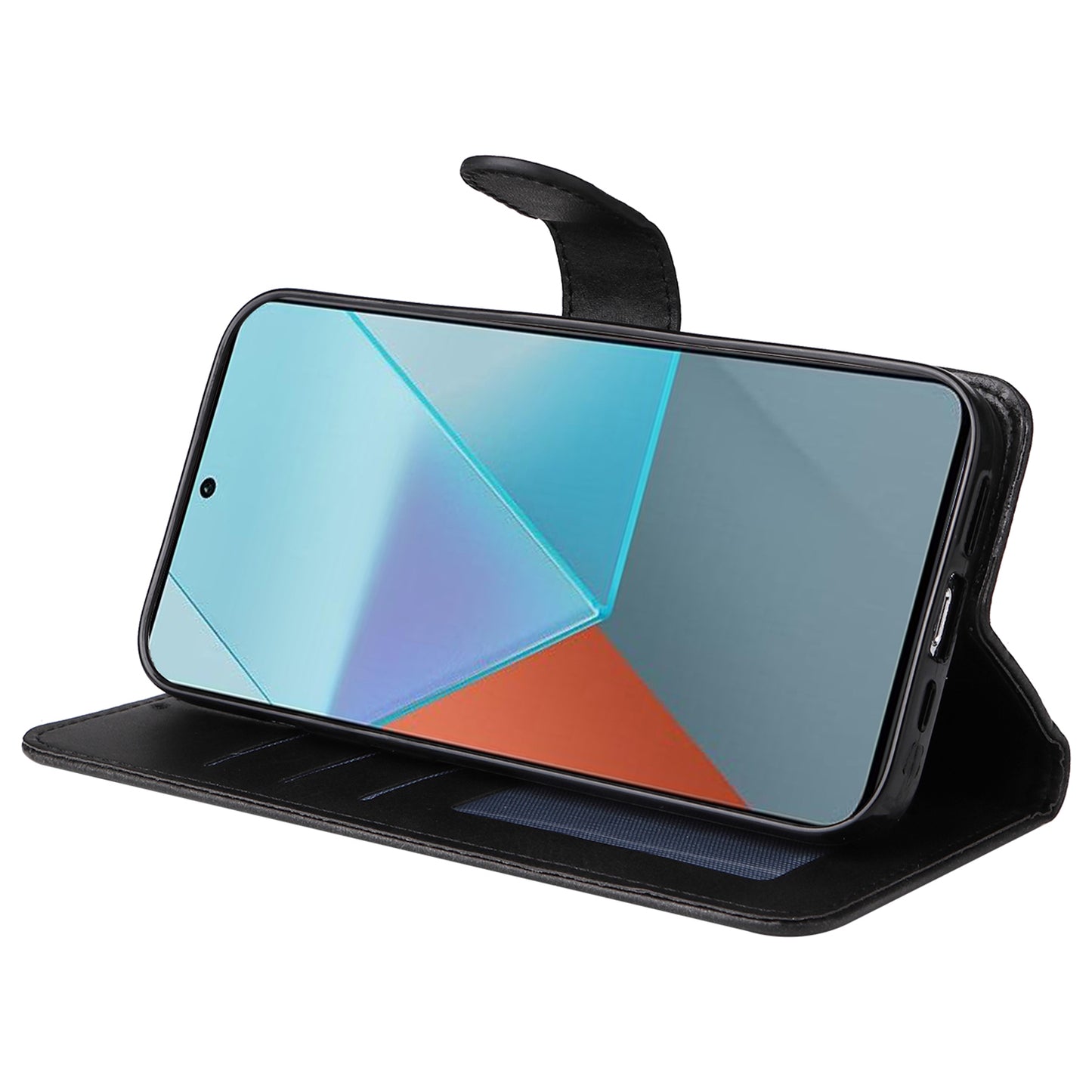 For Xiaomi Redmi Note 13 Pro 5G / Poco X6 5G Case with Strap Leather Phone Cover Wallet Stand - Black