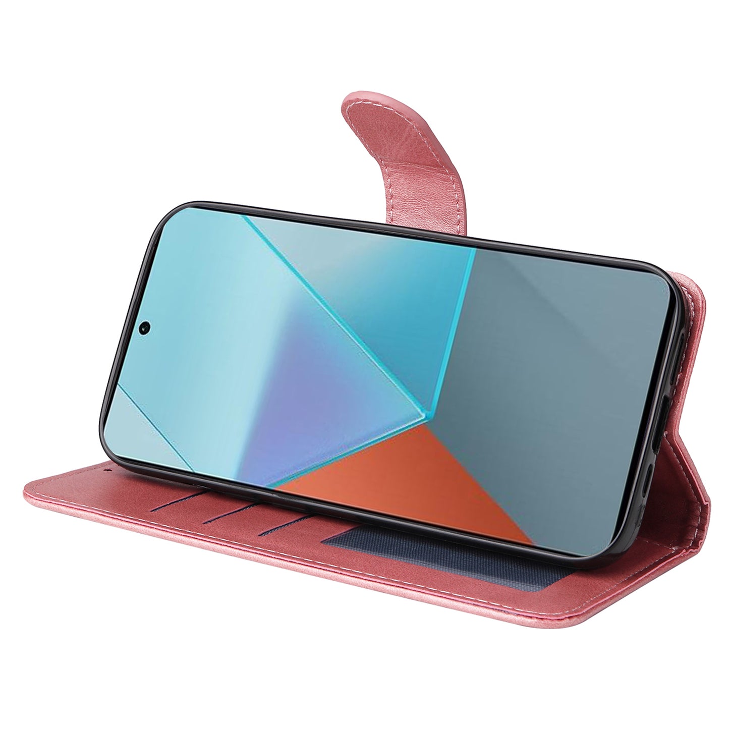 For Xiaomi Redmi Note 13 Pro 5G / Poco X6 5G Case with Strap Leather Phone Cover Wallet Stand - Pink