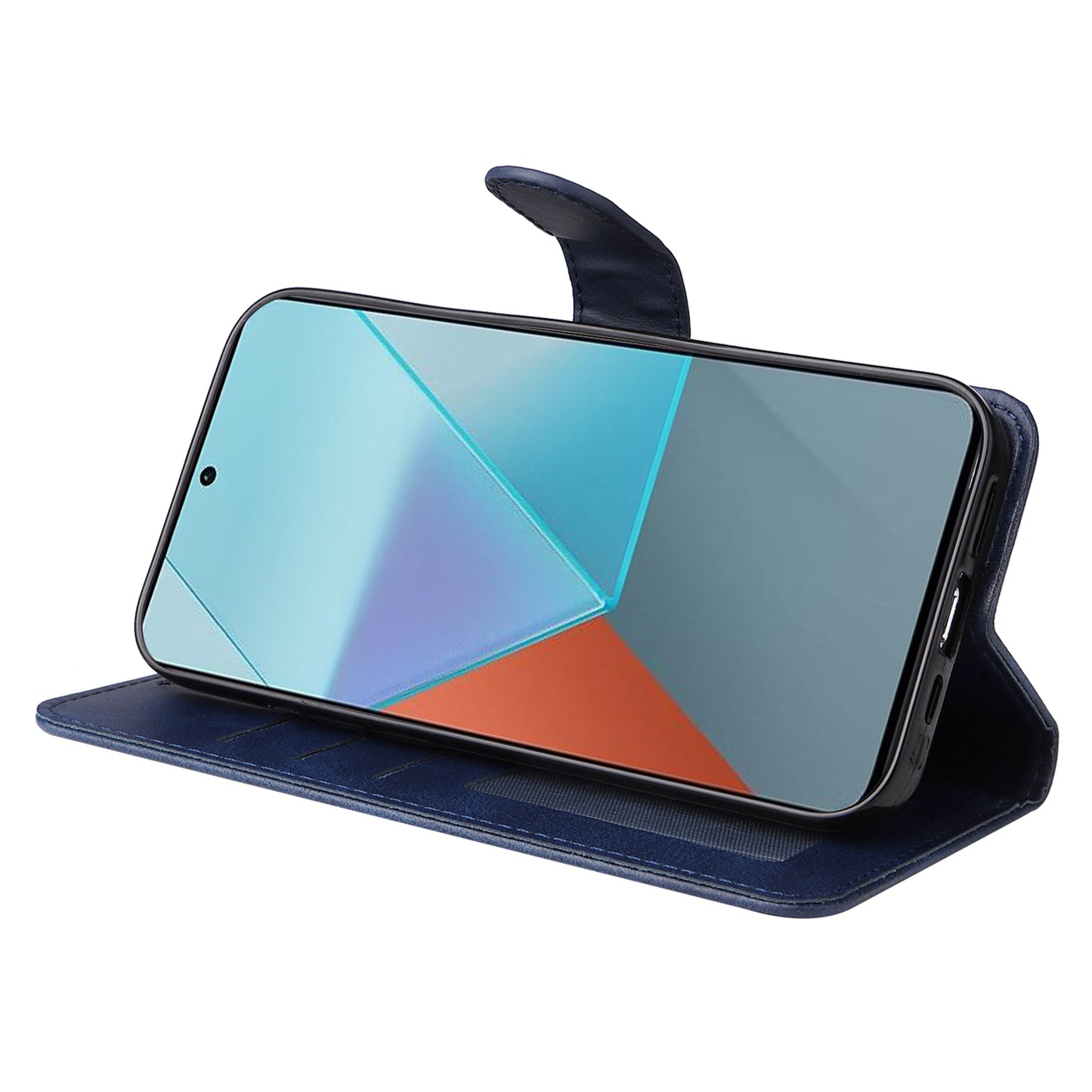 For Xiaomi Redmi Note 13 Pro 5G / Poco X6 5G Case with Strap Leather Phone Cover Wallet Stand - Blue