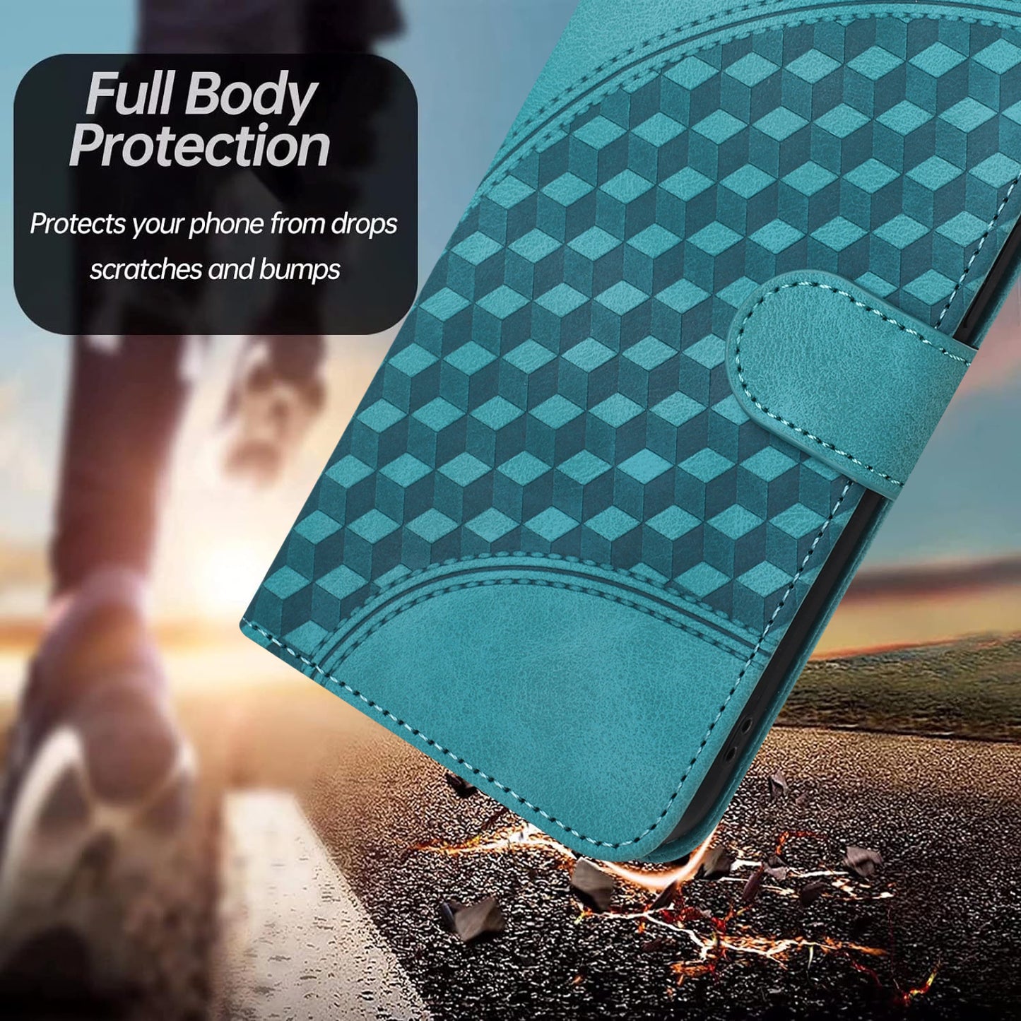 YX0060 For Xiaomi Redmi Note 13 5G Leather Case Wallet Anti-drop Phone Cover - Baby Blue