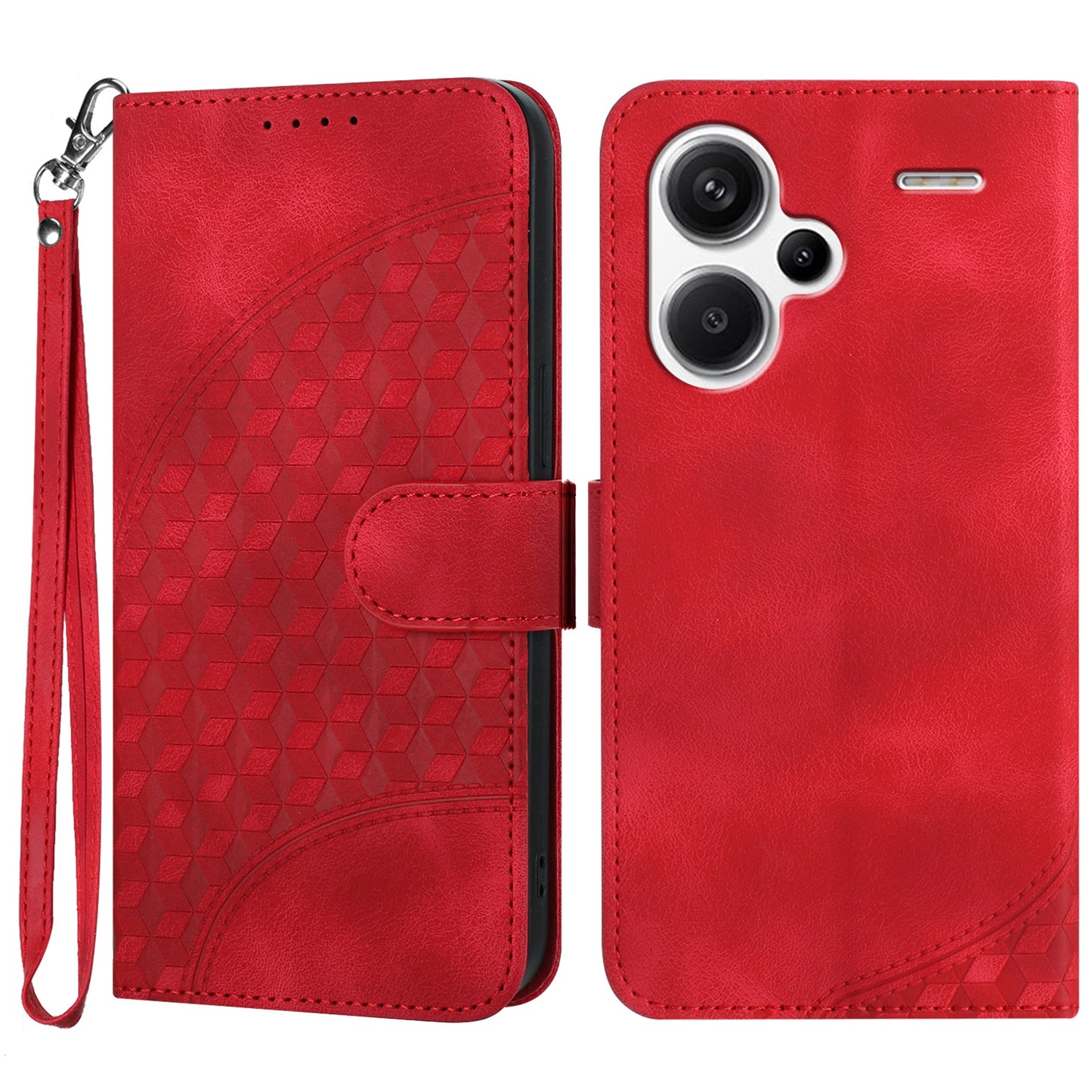 YX0060 For Xiaomi Redmi Note 13 Pro+ 5G Leather Wallet Case Elephant Head Pattern - Red