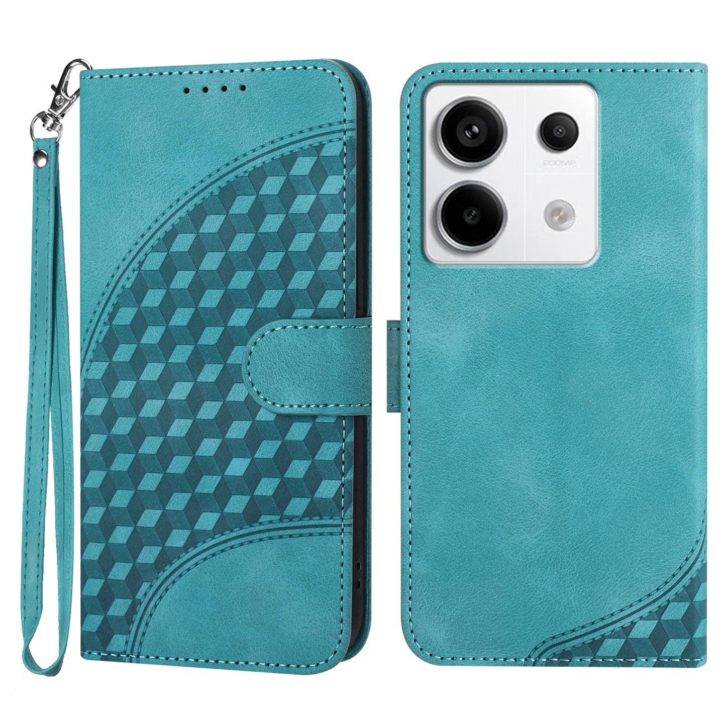 YX0060 For Xiaomi Redmi Note 13 Pro 5G / Poco X6 5G Case Elephant Head Pattern Leather Cover - Baby Blue
