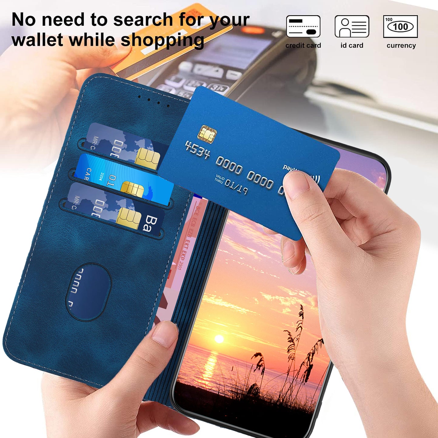 YX0060 For Xiaomi Redmi Note 13 Pro 5G / Poco X6 5G Case Elephant Head Pattern Leather Cover - Sapphire