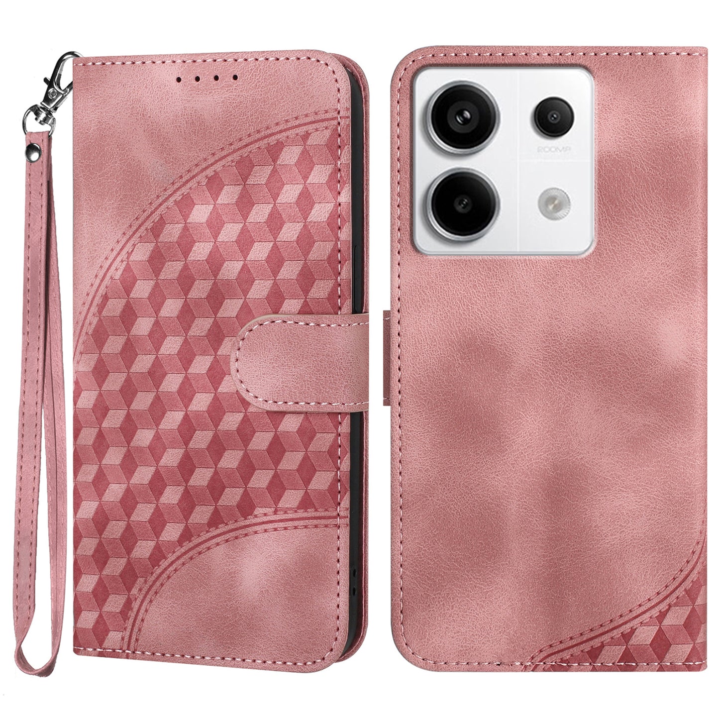 YX0060 For Xiaomi Redmi Note 13 Pro 5G / Poco X6 5G Case Elephant Head Pattern Leather Cover - Pink
